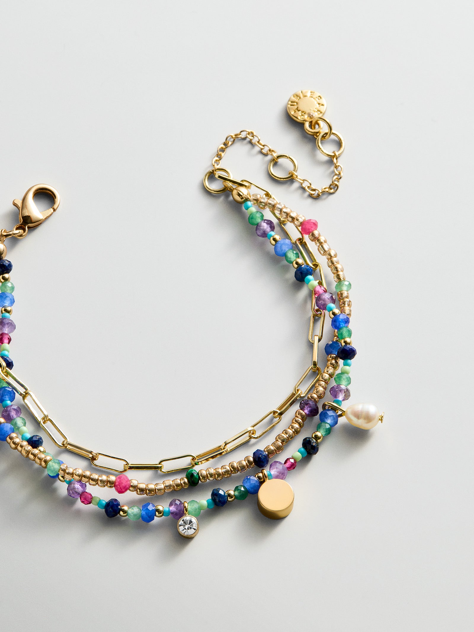 Rowan Semi-Precious Layered Bracelet - Positano-Blues Comming
