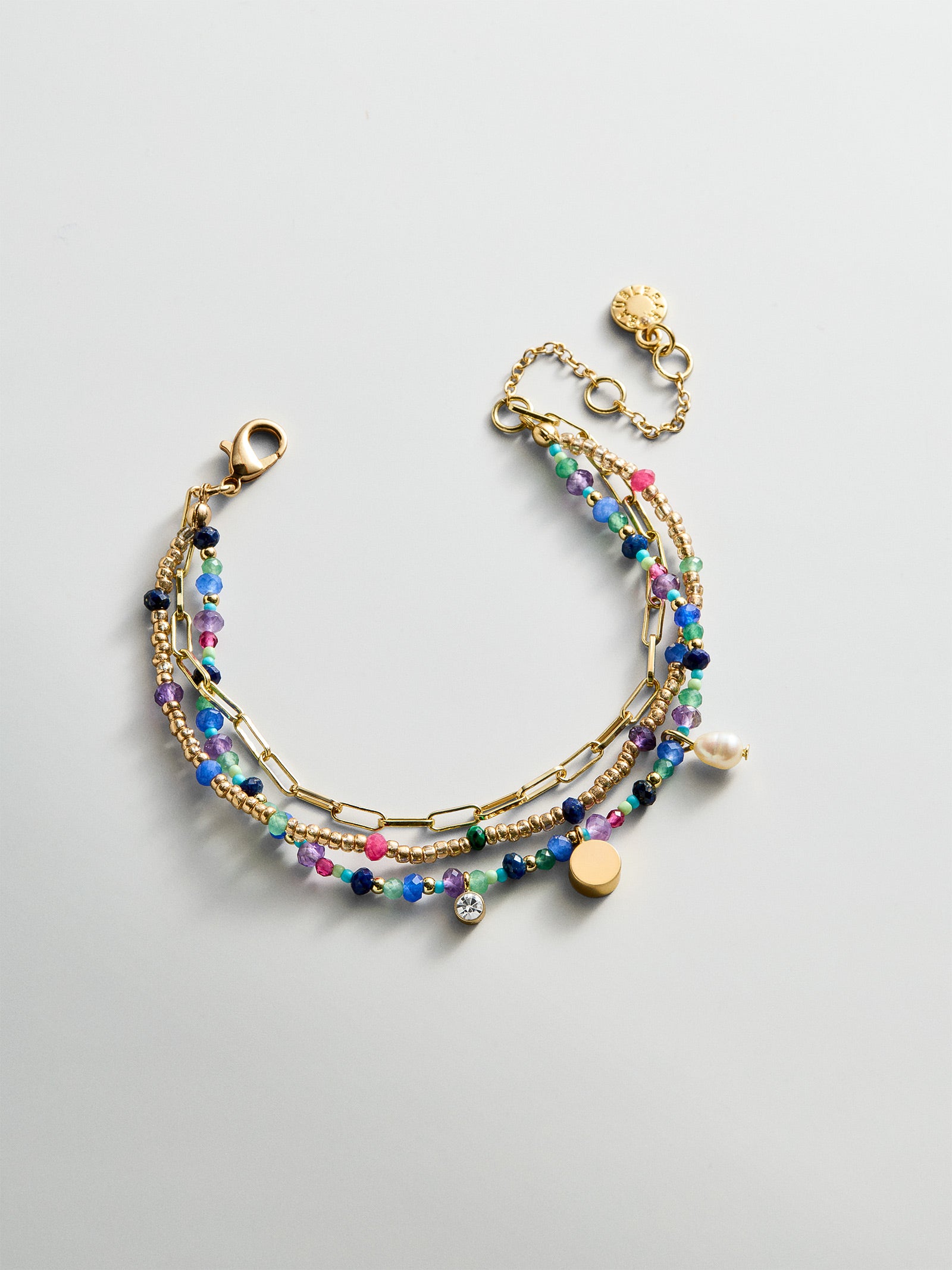 Rowan Semi-Precious Layered Bracelet - Positano-Blues Comming