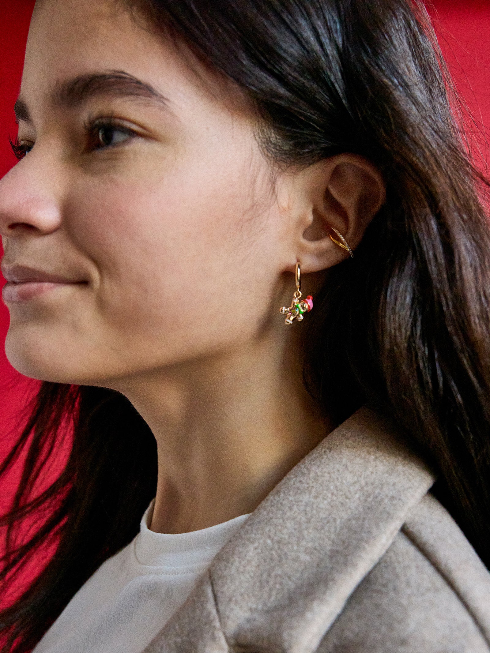 Gingerbread Kids' Earrings - Gingerbread Man-Blues Comming