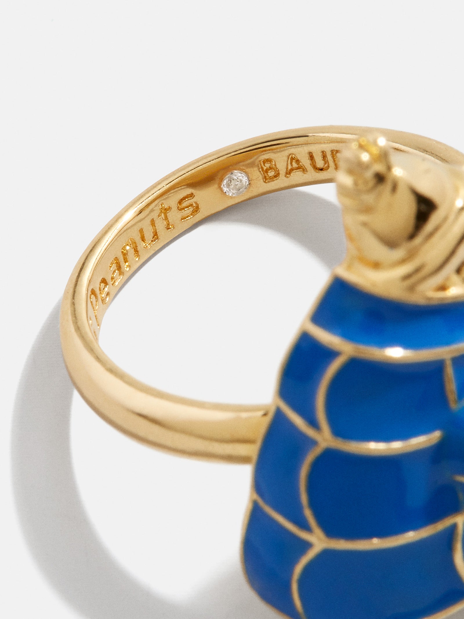 Peanuts Snoopy Puffer Jacket Ring - Gold/Blue-Blues Comming