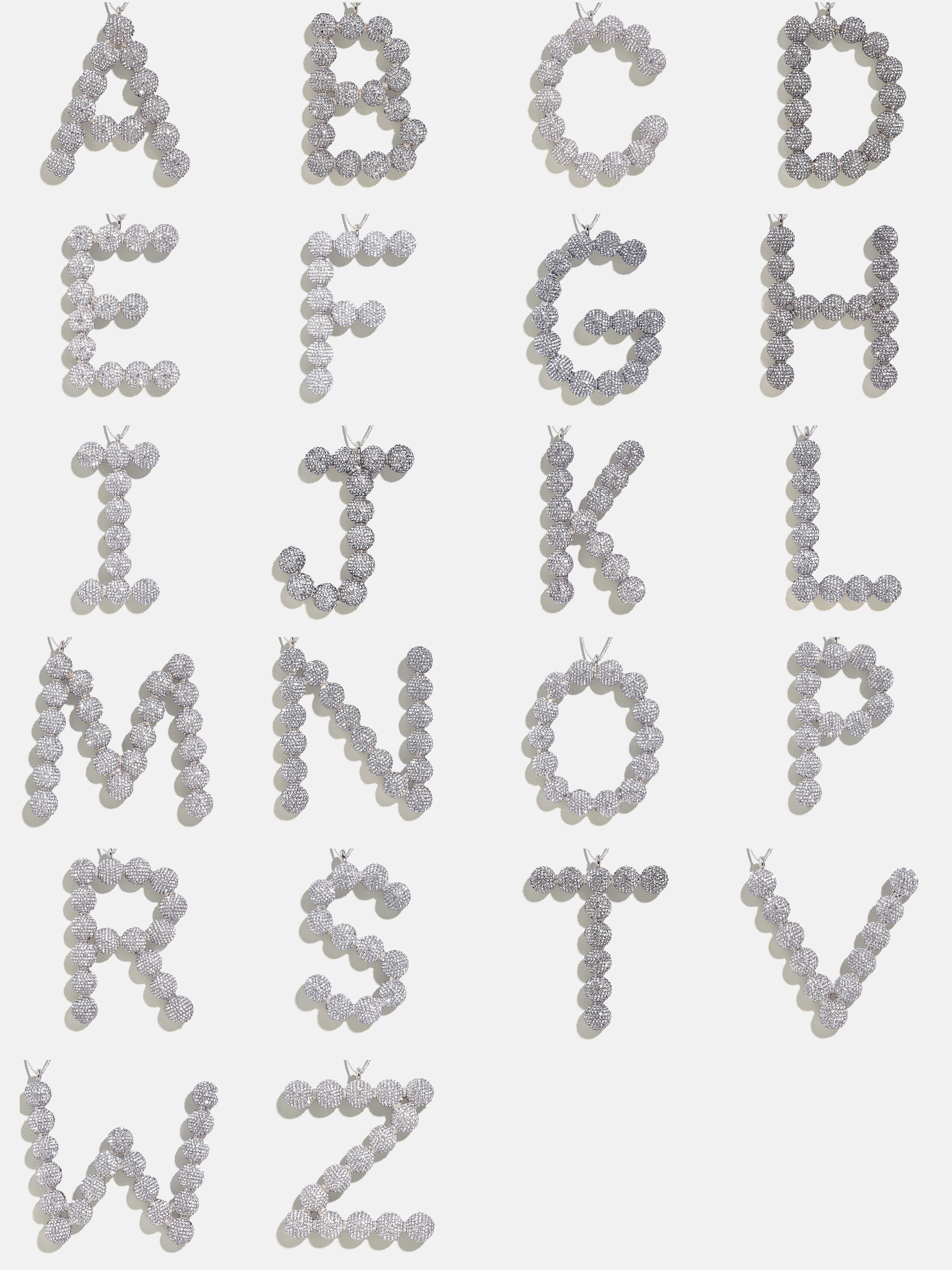 Merry Monogram Ornament - Silver/Pavé-Blues Comming