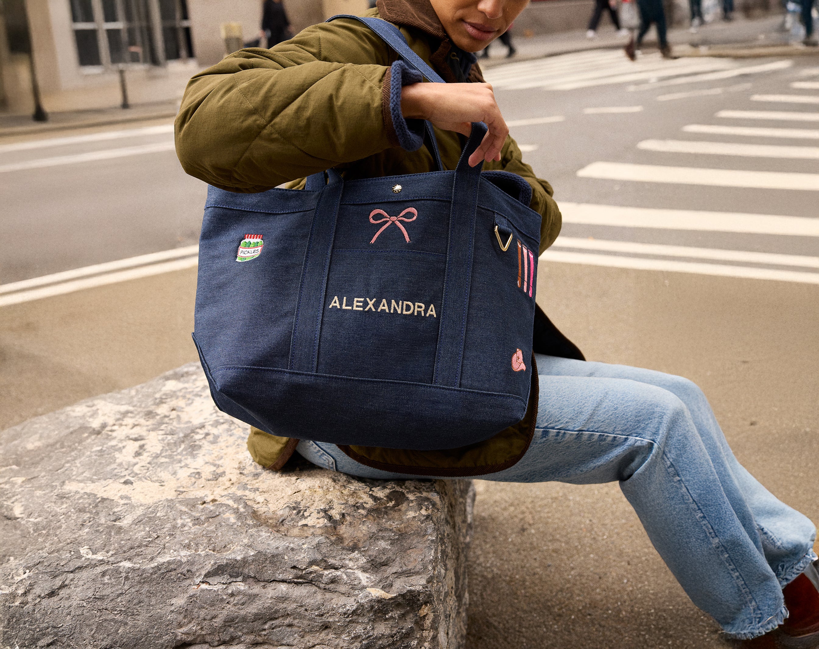 Medium Custom Icon Tote - Medium-Blues Comming