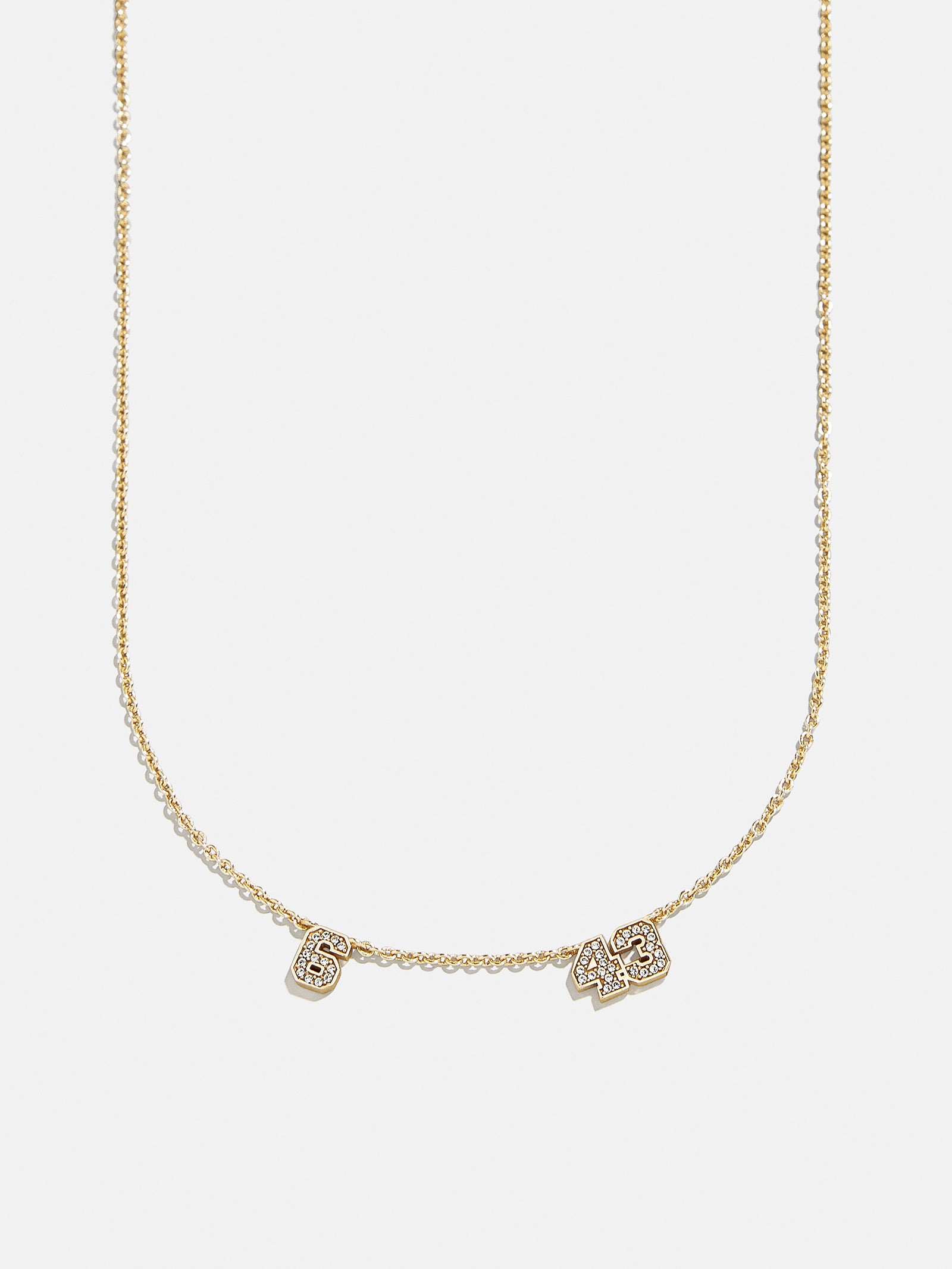 Varsity Number Custom Necklace - Two Gold Stations-Blues Comming