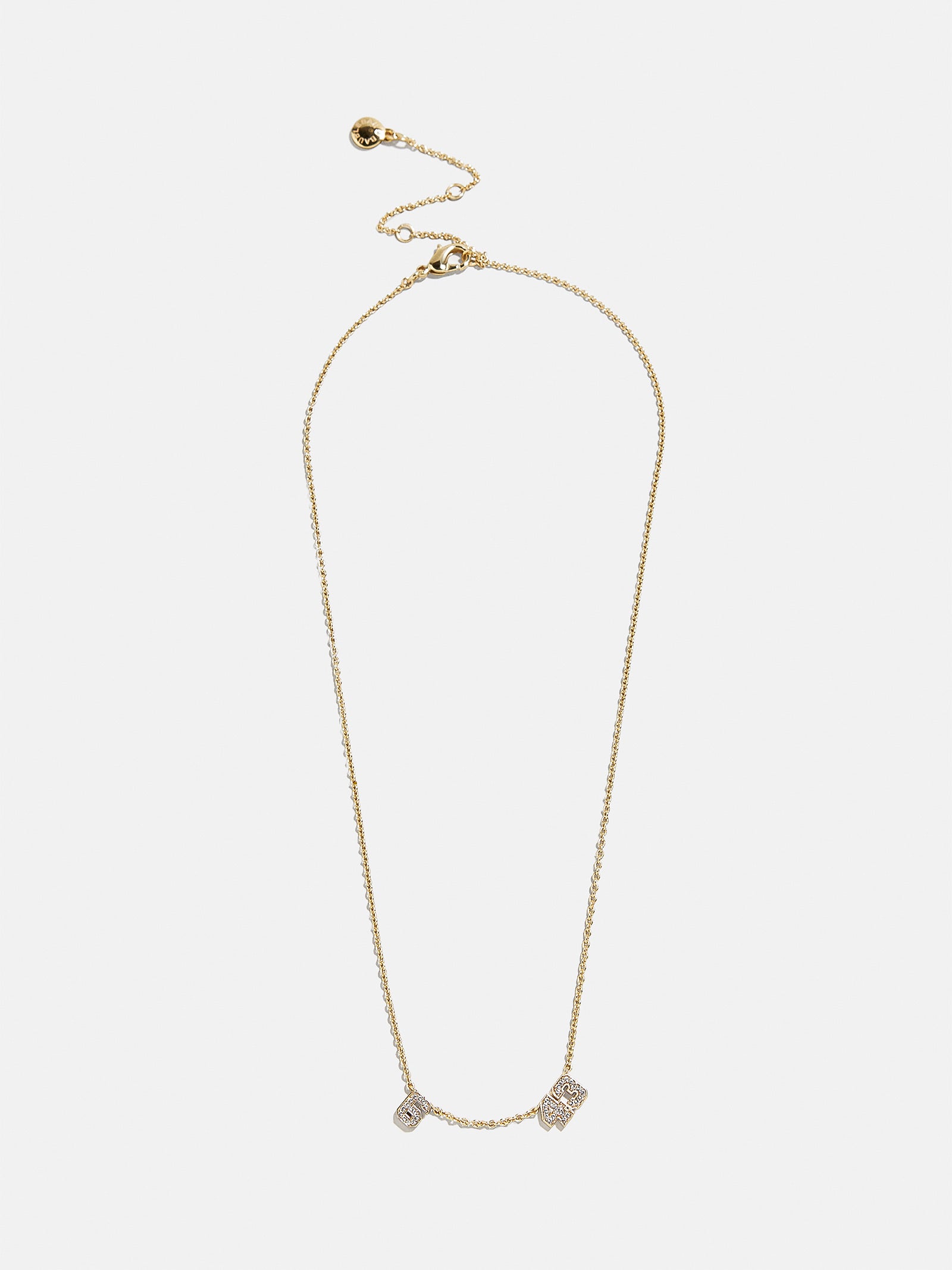 Varsity Number Custom Necklace - Two Gold Stations-Blues Comming