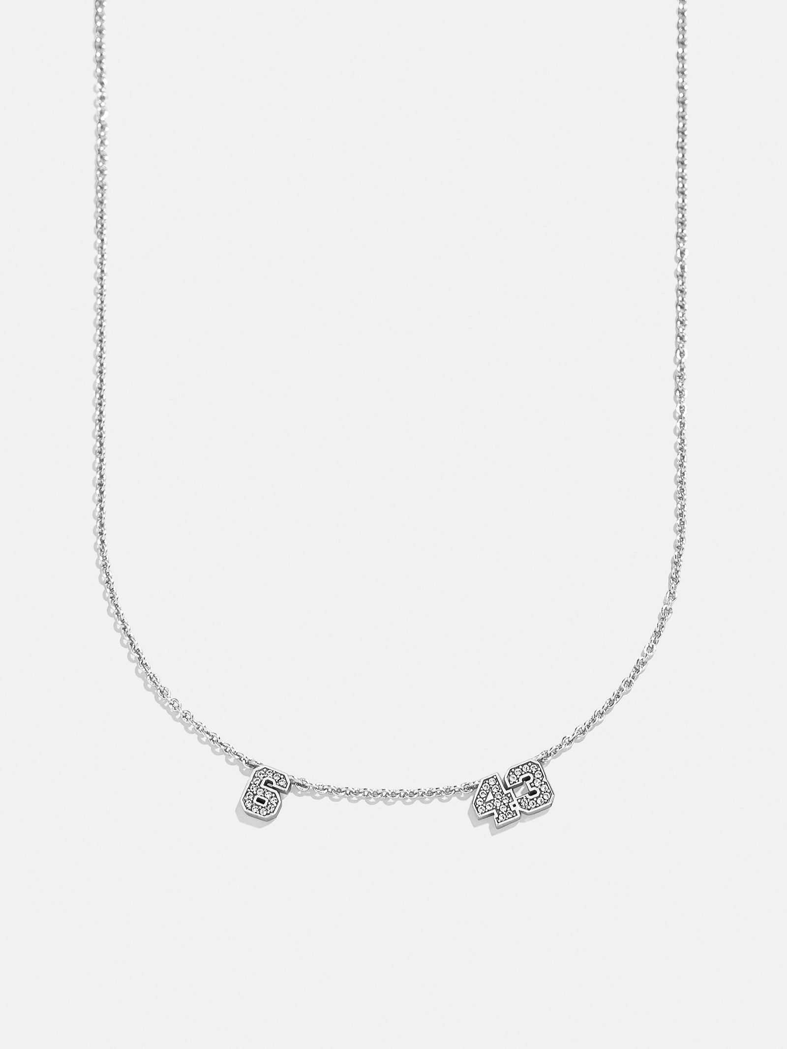 Varsity Number Custom Necklace - Two Silver Stations-Blues Comming