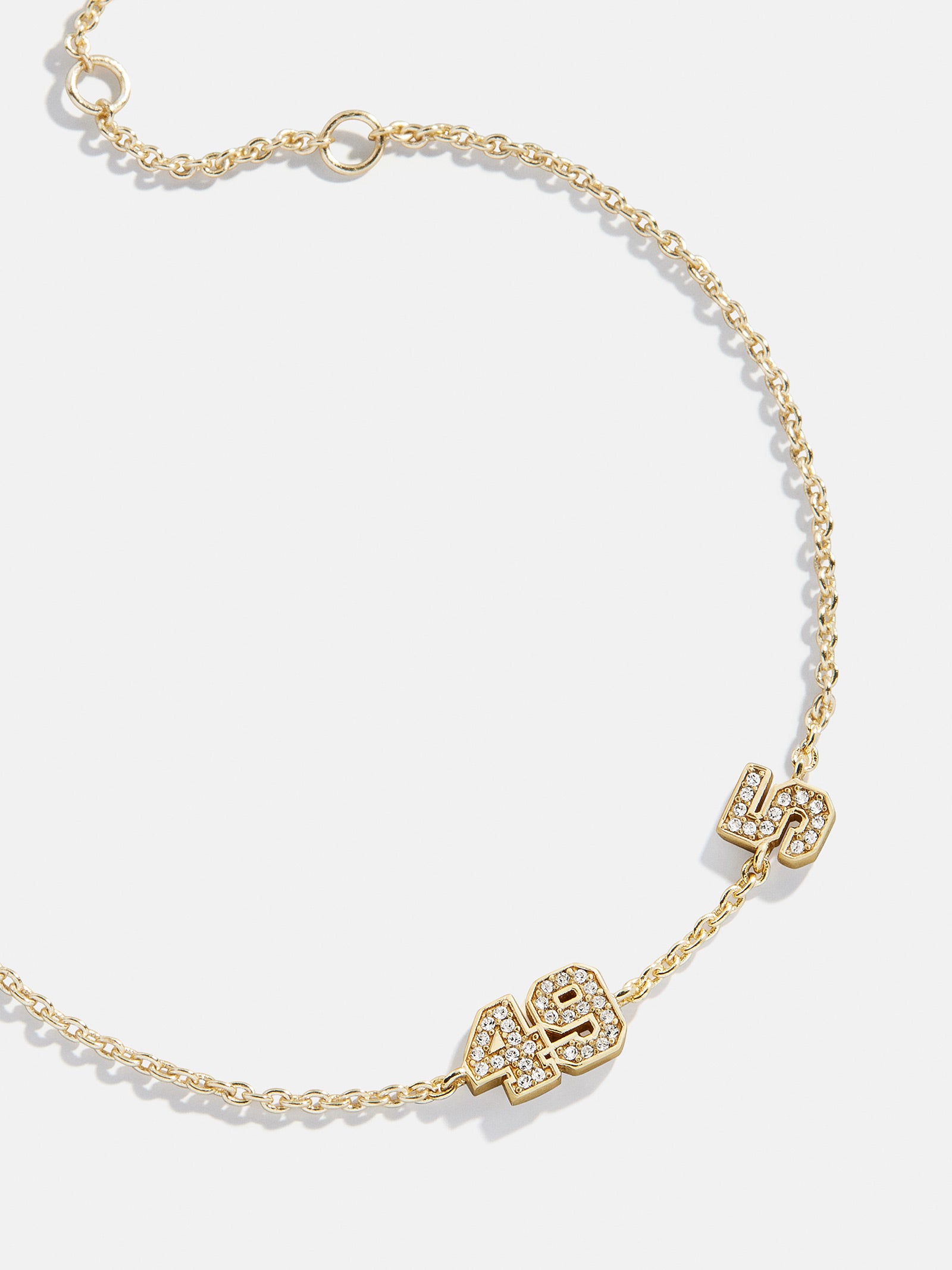 Varsity Number Custom Bracelet - Two Gold Stations-Blues Comming