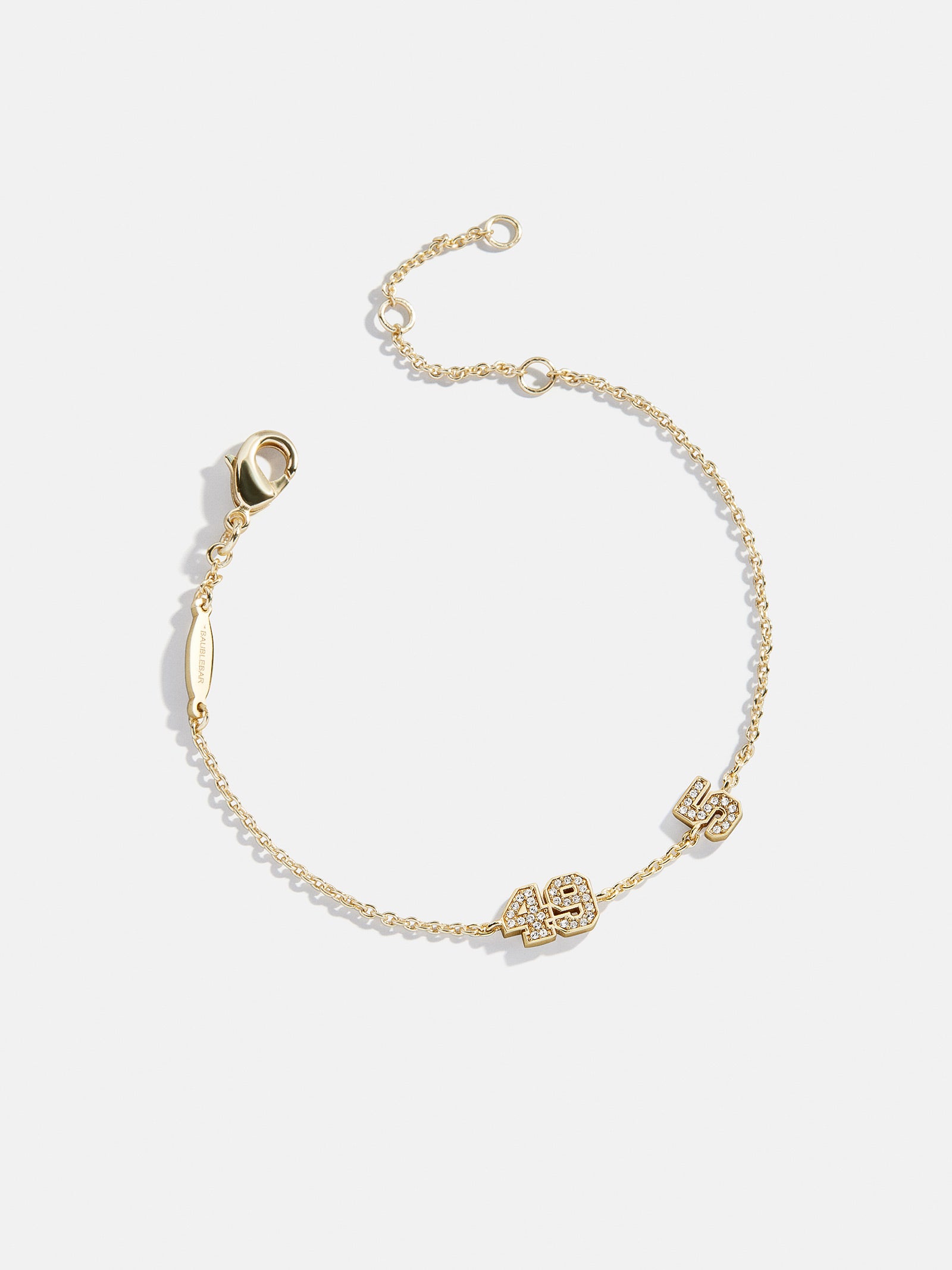 Varsity Number Custom Bracelet - Two Gold Stations-Blues Comming