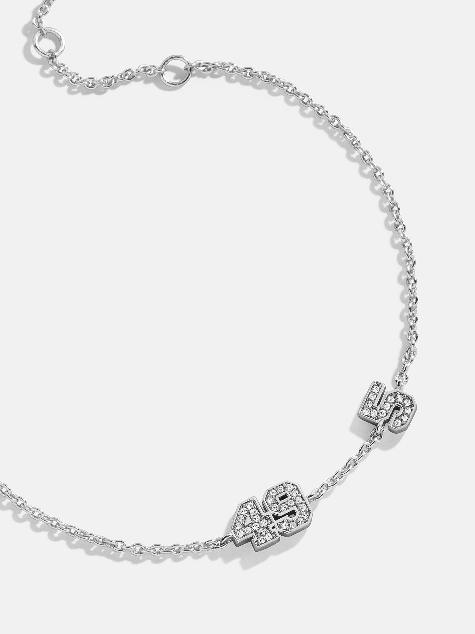 Varsity Number Custom Bracelet - Two Silver Stations-Blues Comming