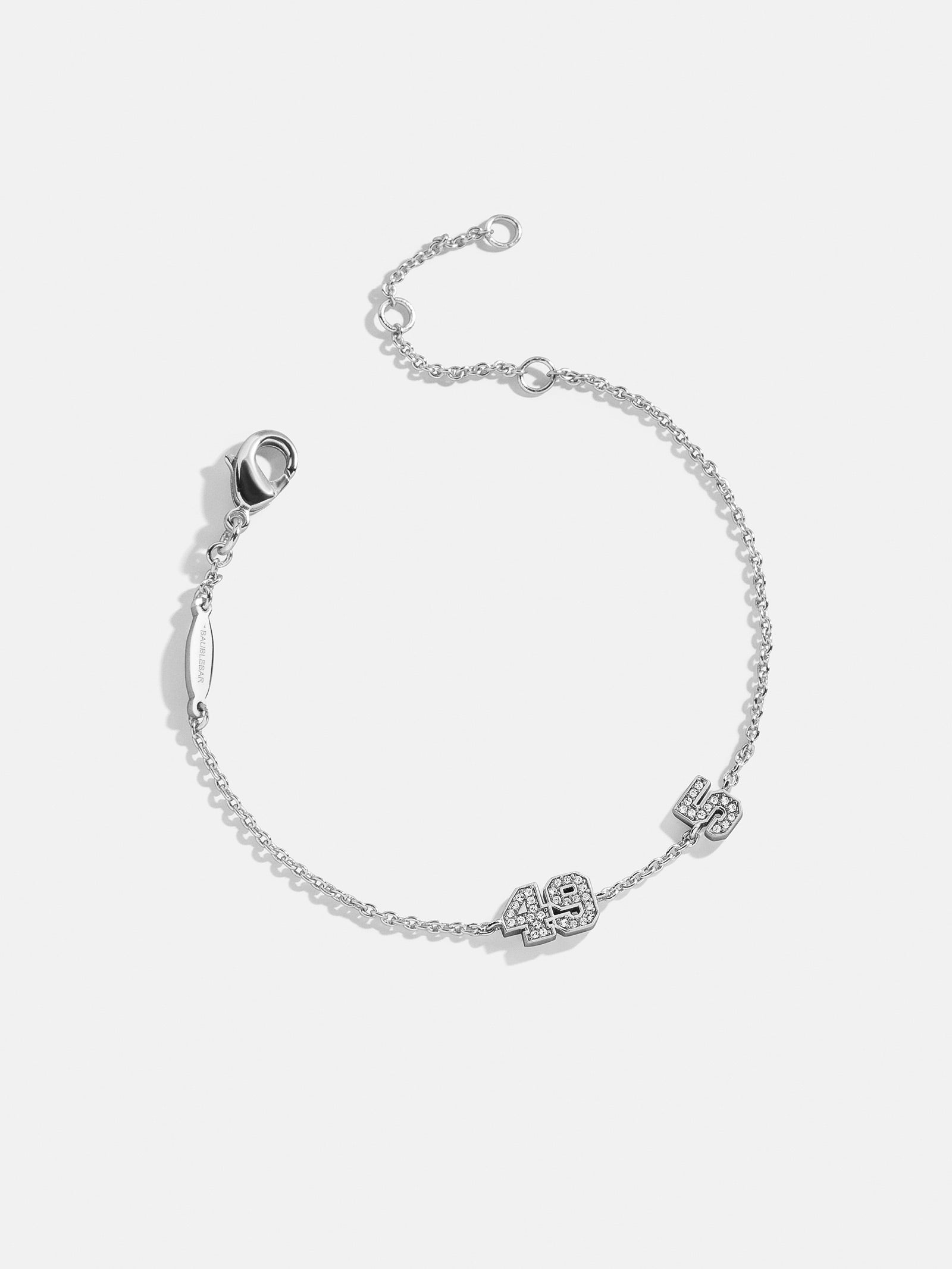 Varsity Number Custom Bracelet - Two Silver Stations-Blues Comming