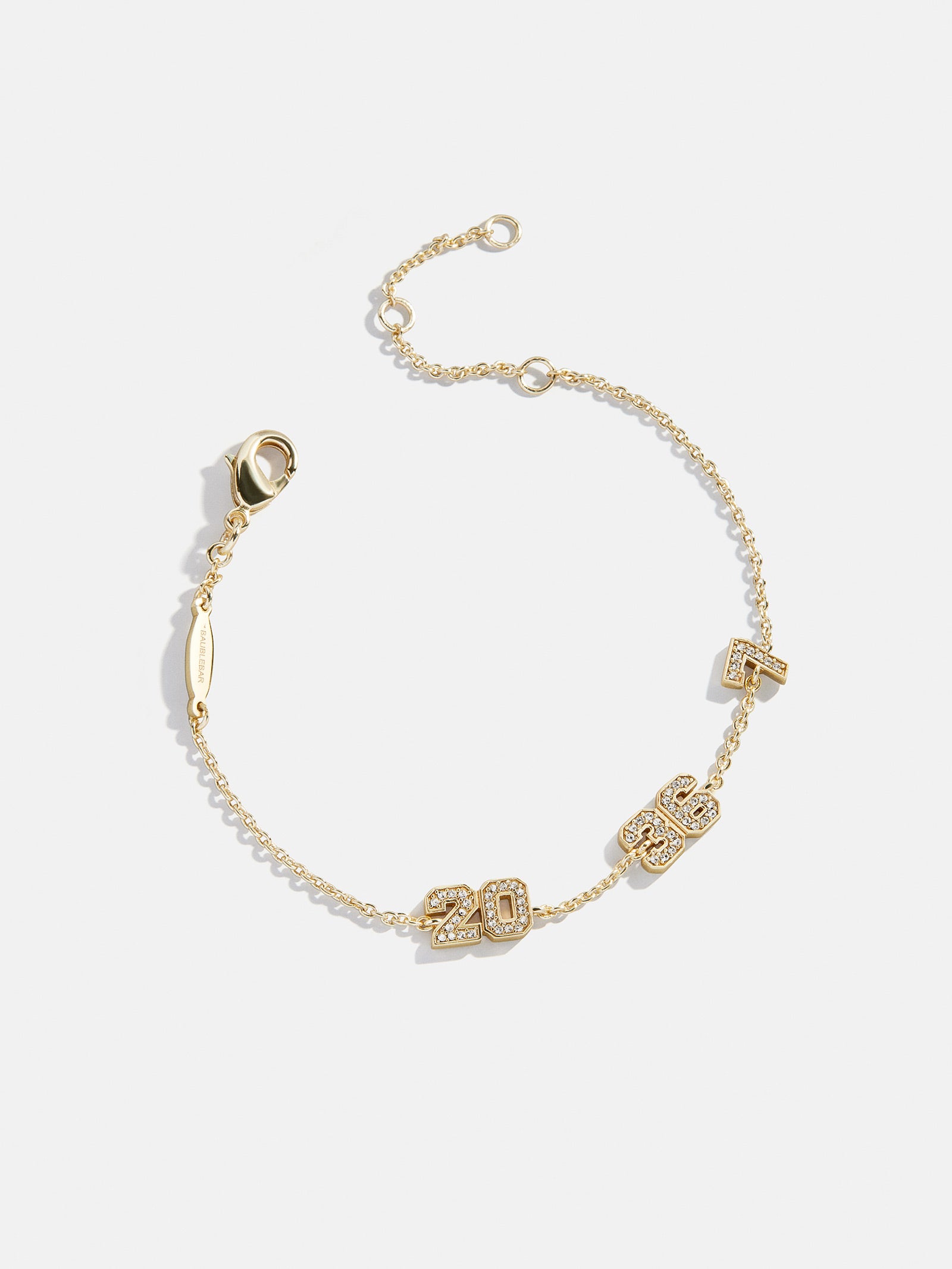 Varsity Number Custom Bracelet - Three Gold Stations-Blues Comming