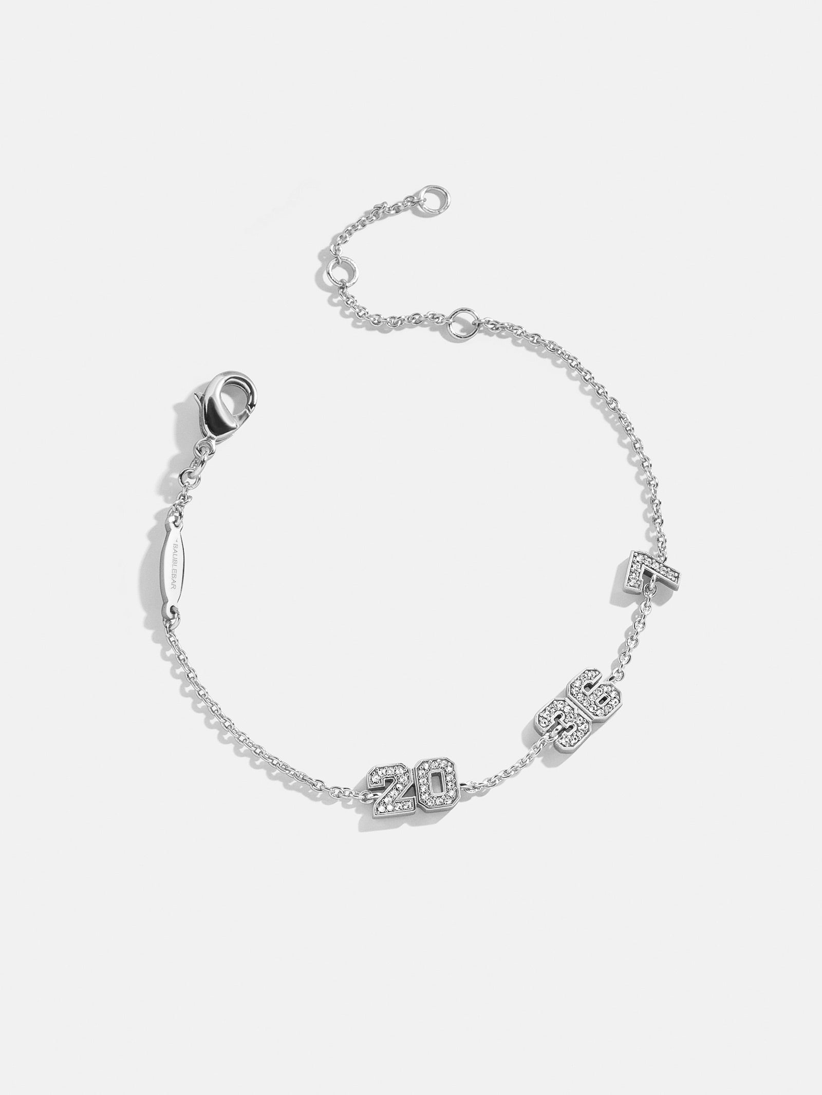 Varsity Number Custom Bracelet - Three Silver Stations-Blues Comming