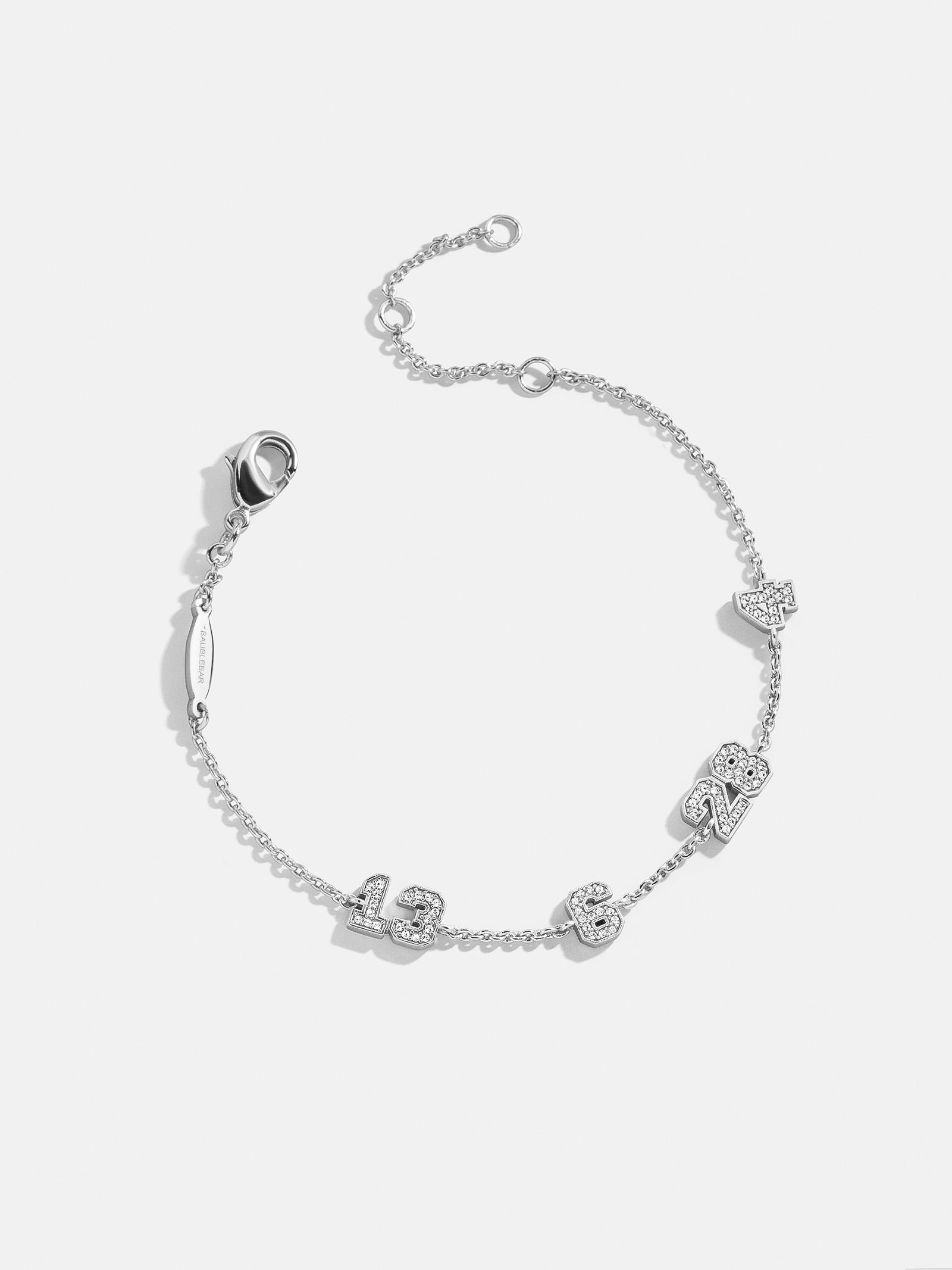 Varsity Number Custom Bracelet - Four Silver Stations-Blues Comming