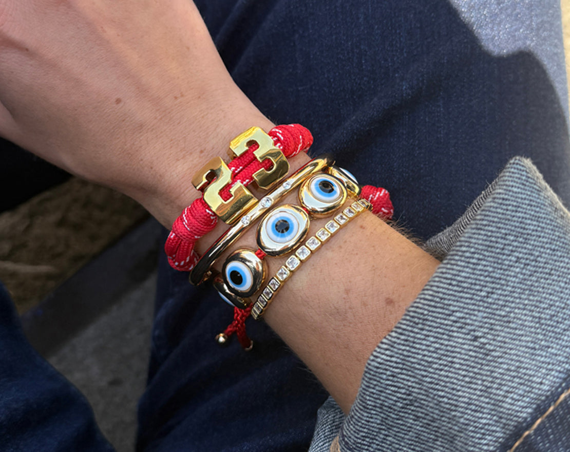 Knotty Varsity Number Custom Bracelet - Cobalt Double Digit-Blues Comming