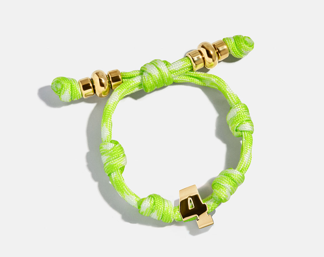 Knotty Varsity Number Custom Bracelet - Lime Green Single Digit-Blues Comming