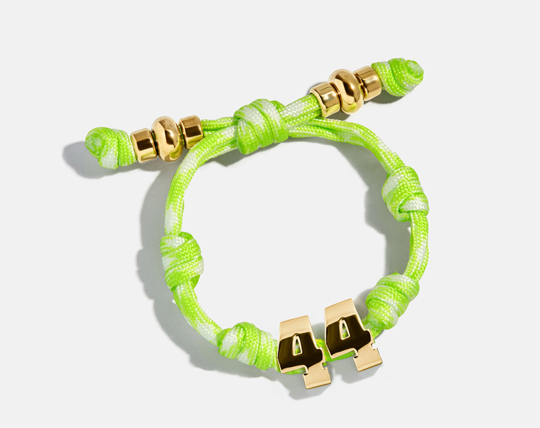 Knotty Varsity Number Custom Bracelet - Lime Green Double Digit-Blues Comming
