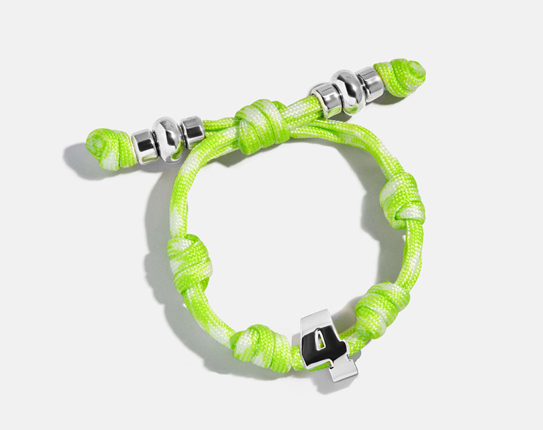 Knotty Varsity Number Custom Bracelet - Lime Green Single Digit-Blues Comming