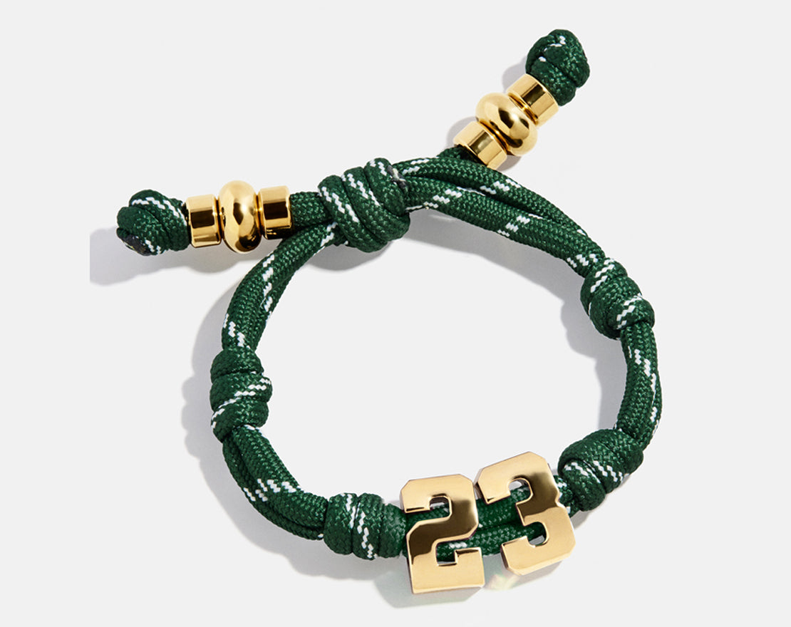 Knotty Varsity Number Custom Bracelet - Dark Green Double Digit-Blues Comming