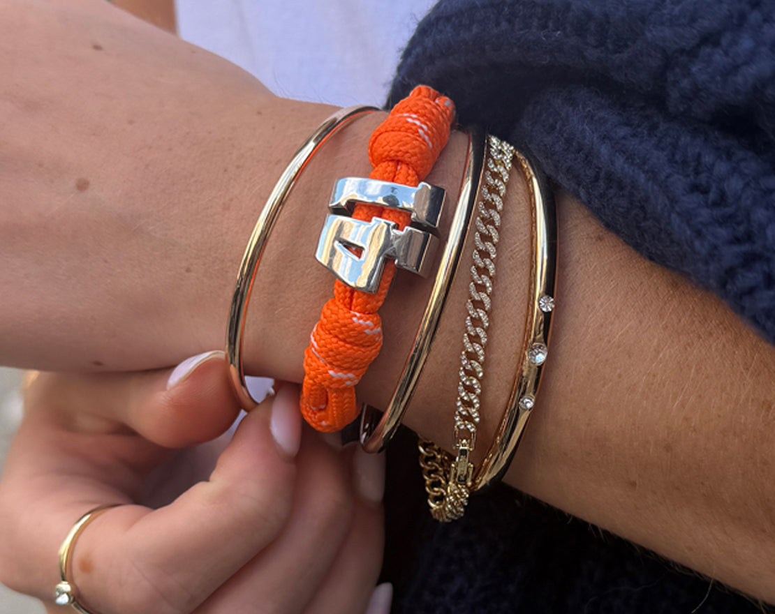 Knotty Varsity Number Custom Bracelet - Purple Double Digit-Blues Comming