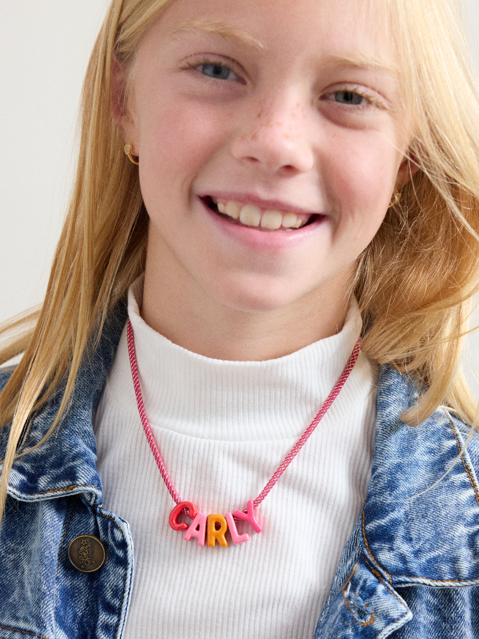 Name Drop Waterproof Kids' Custom Necklace - Pink-Blues Comming