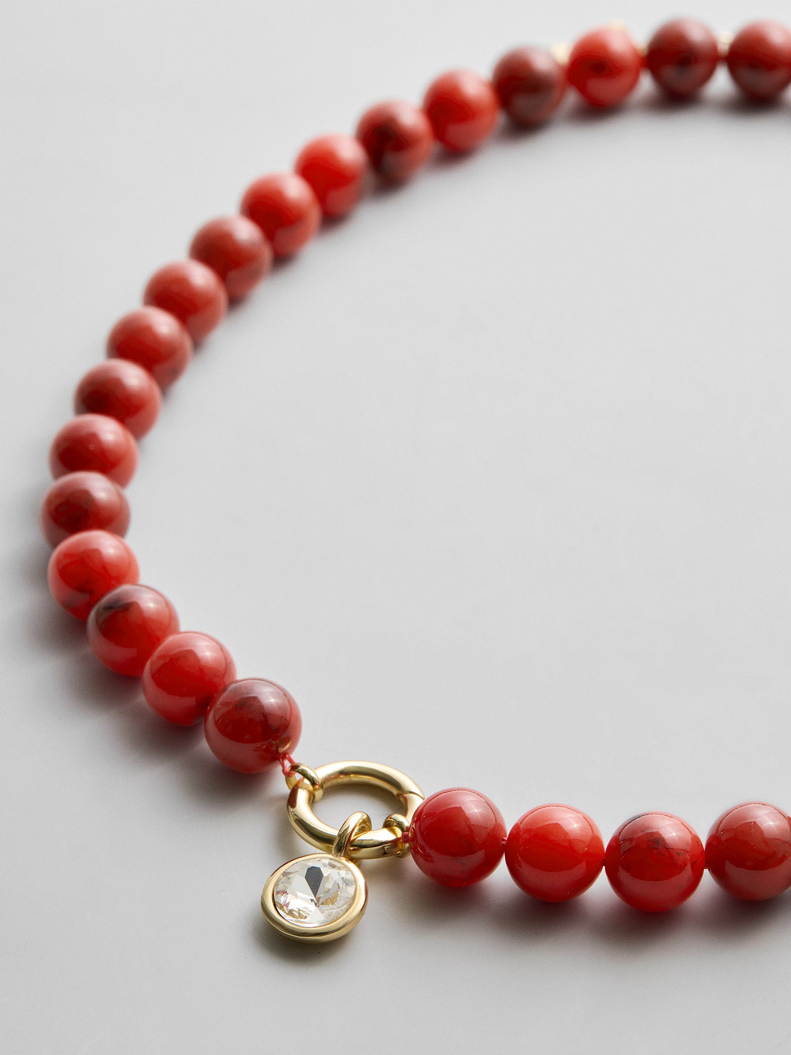 Janette Beaded Ring Necklace - Carnelian-Blues Comming
