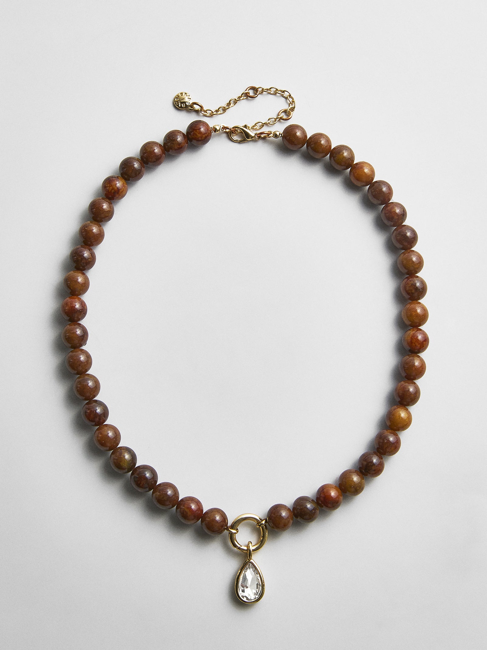 Janette Beaded Ring Necklace - Tiger's Eye-Blues Comming