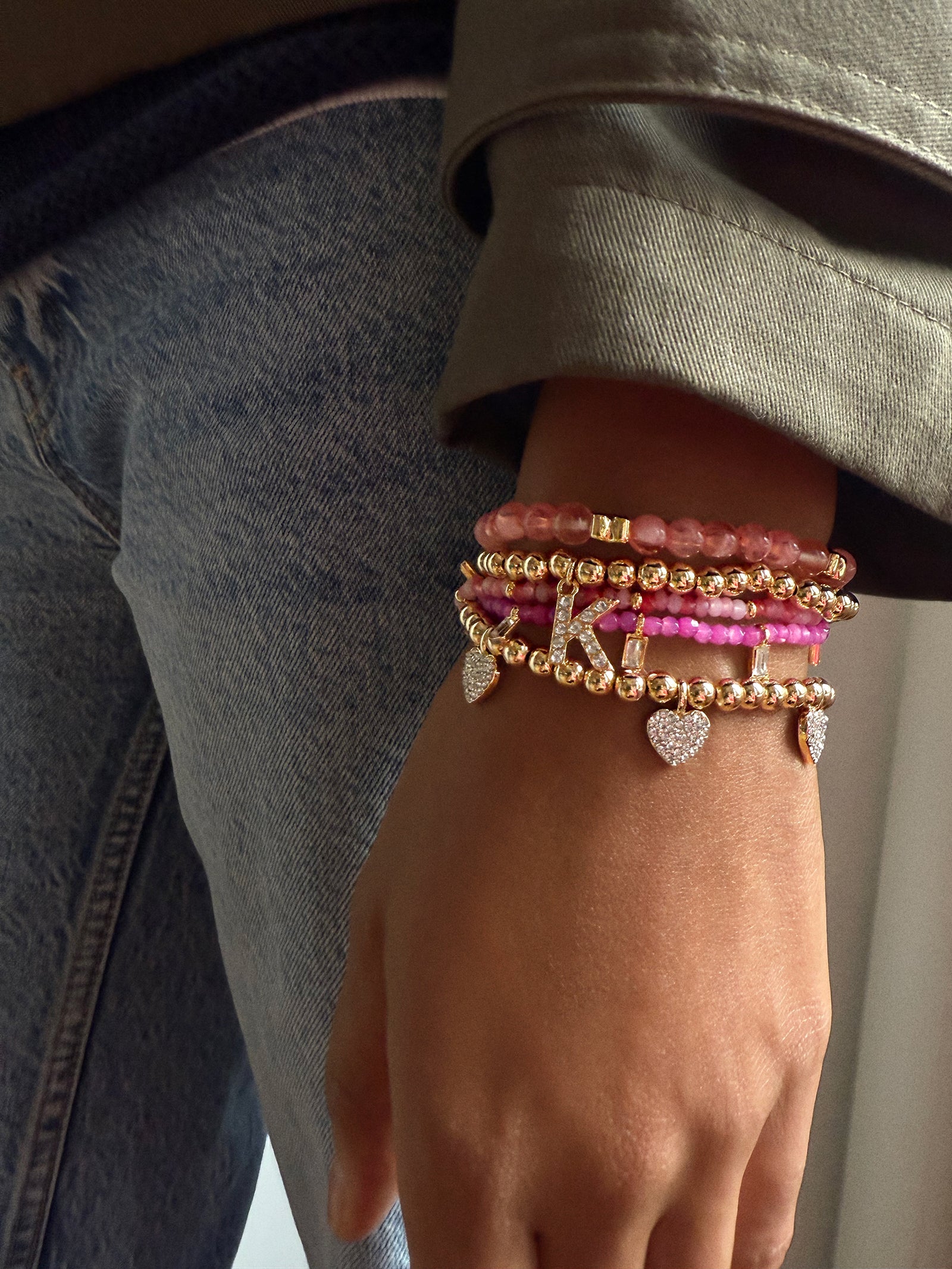 Crystal Beaded Bracelet - Magenta-Blues Comming