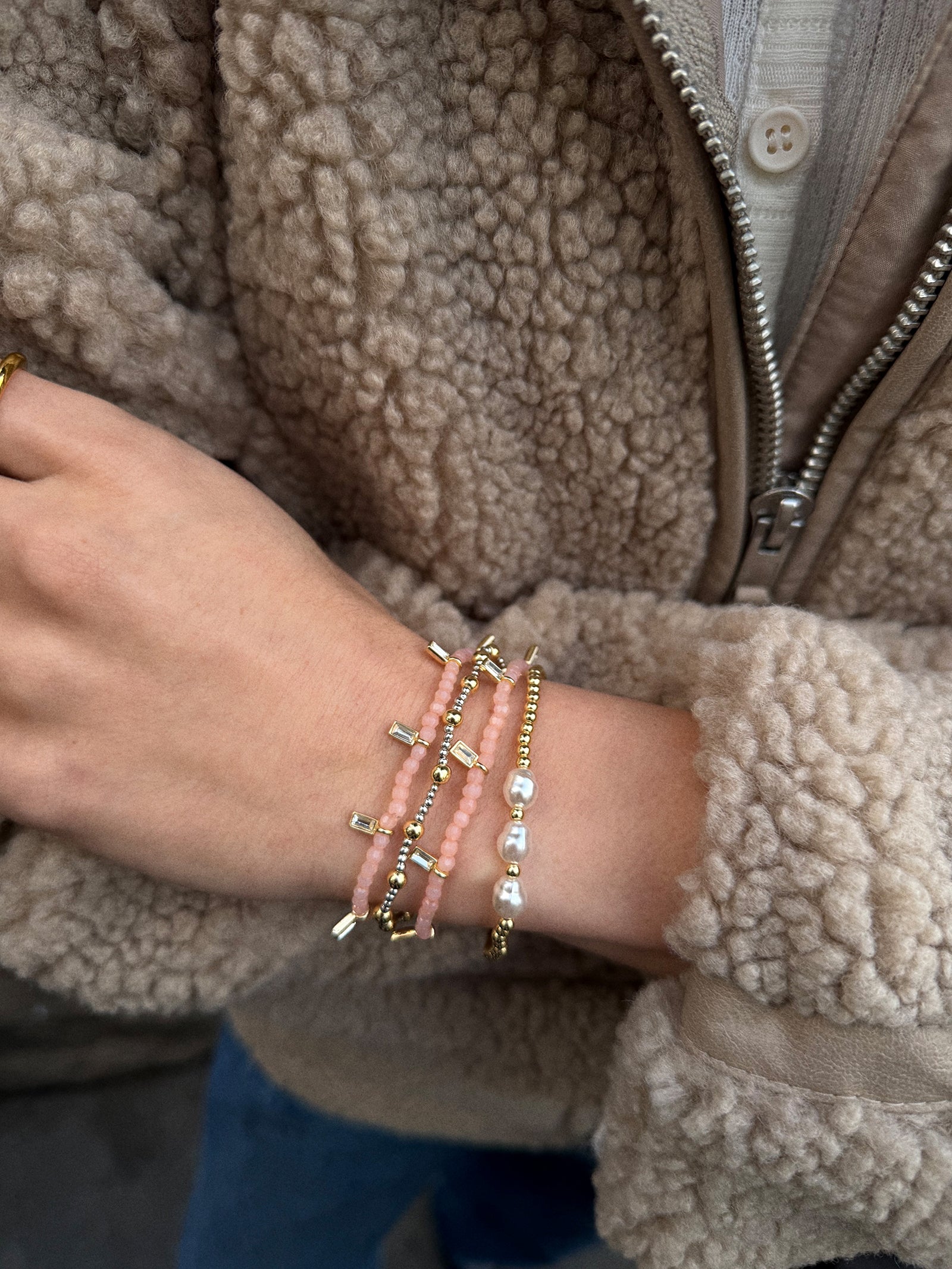 Crystal Beaded Bracelet - Blush-Blues Comming