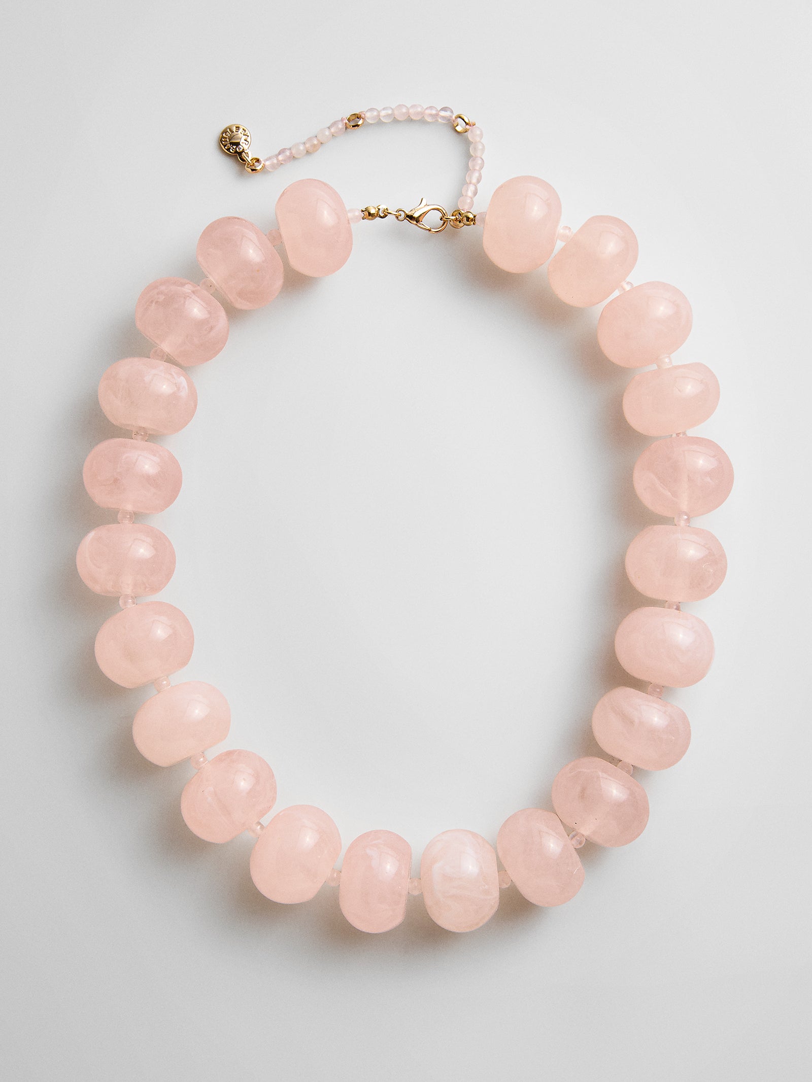 Joan Semi-Precious Necklace - Rose Quartz-Blues Comming