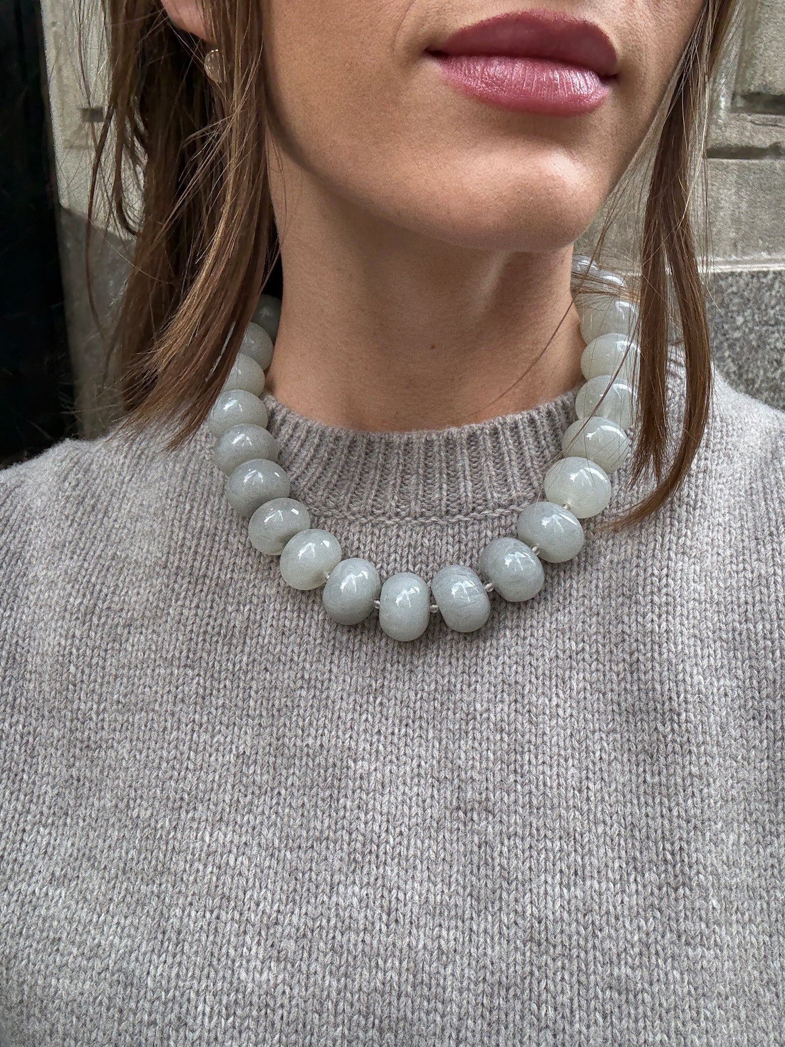 Joan Semi-Precious Necklace - Gray Quartz-Blues Comming