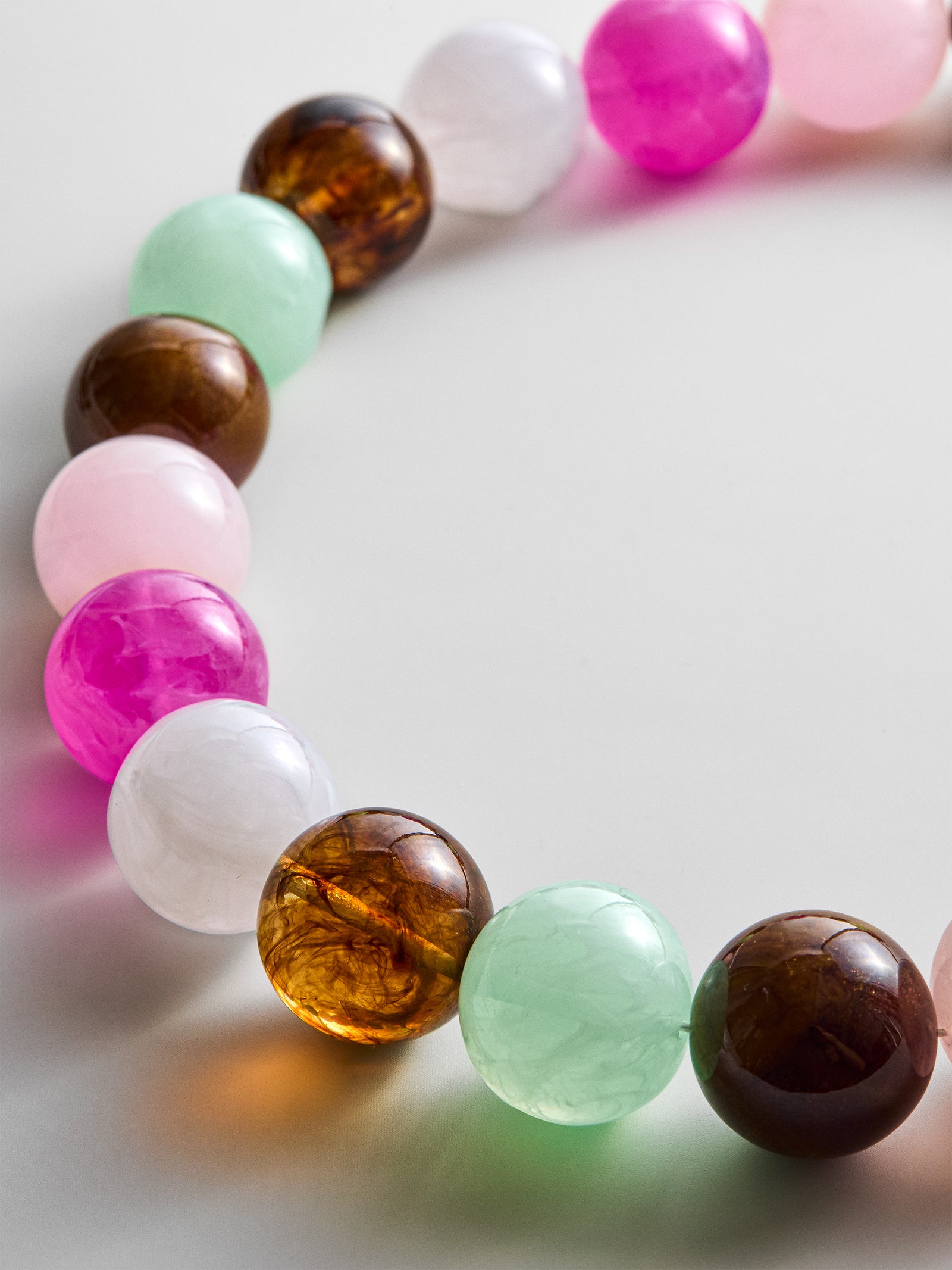 Jane Beaded Necklace - Pink Multi-Blues Comming