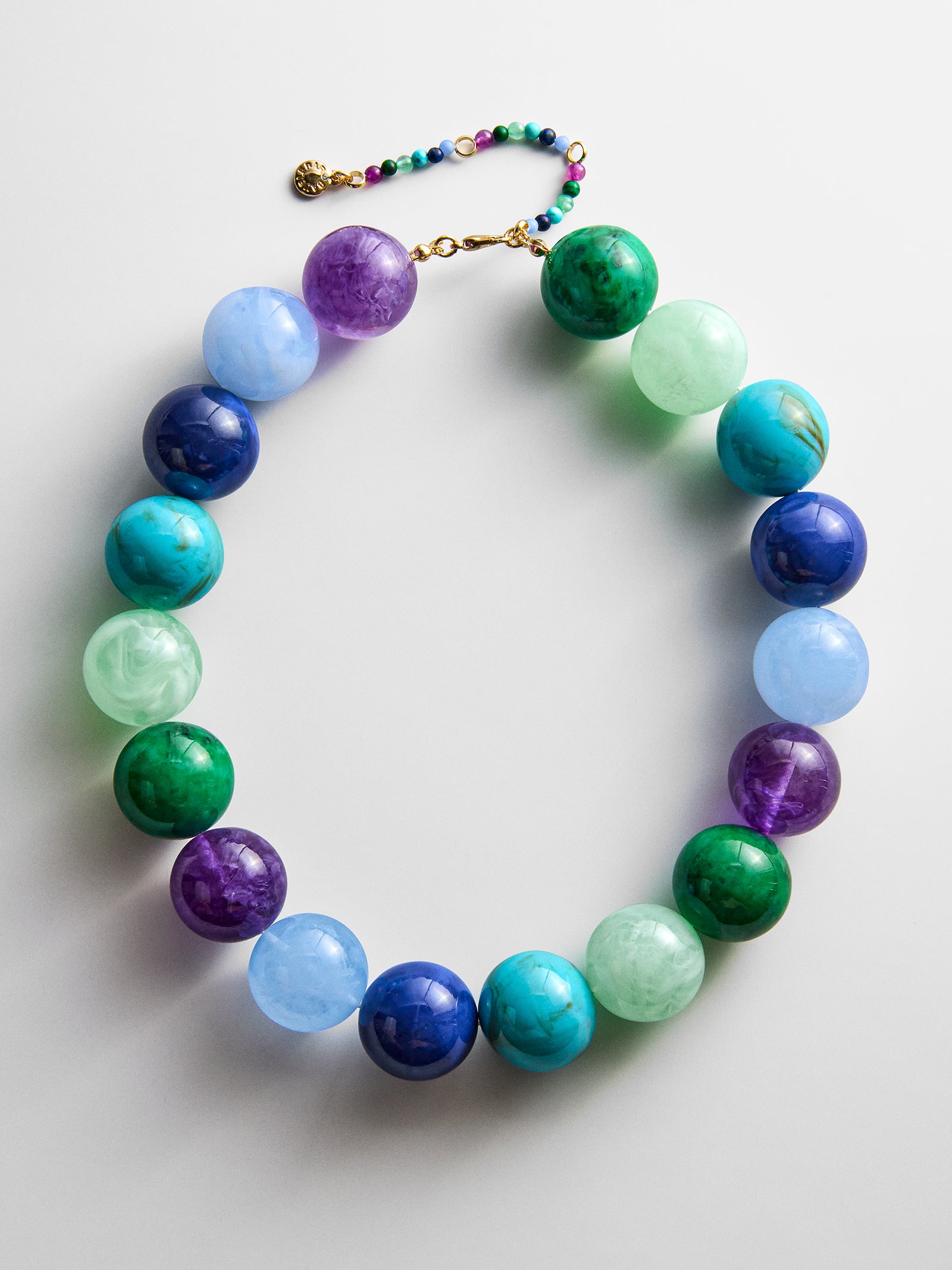 Jane Beaded Necklace - Blue Multi-Blues Comming