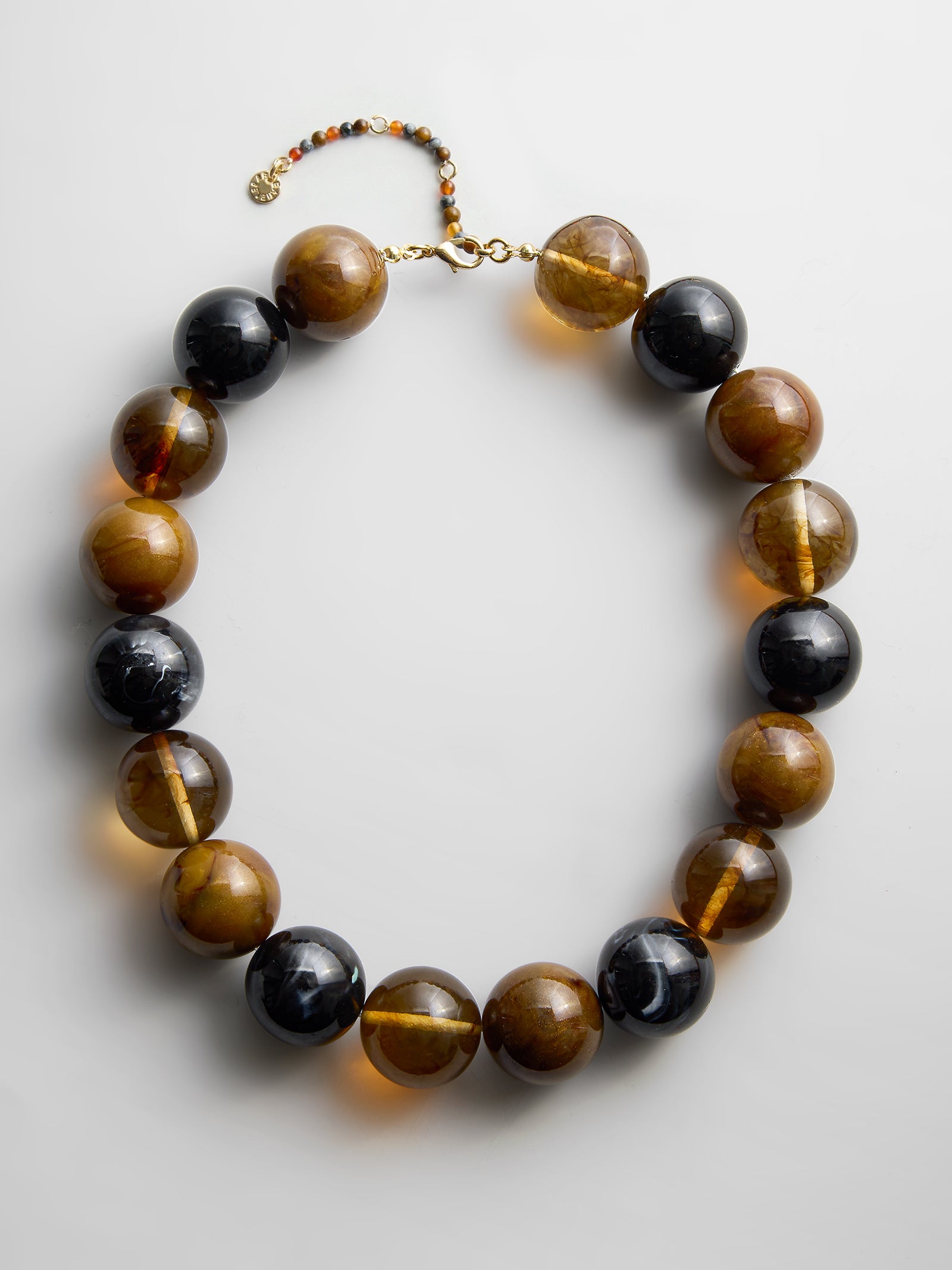 Jane Beaded Necklace - Brown-Blues Comming