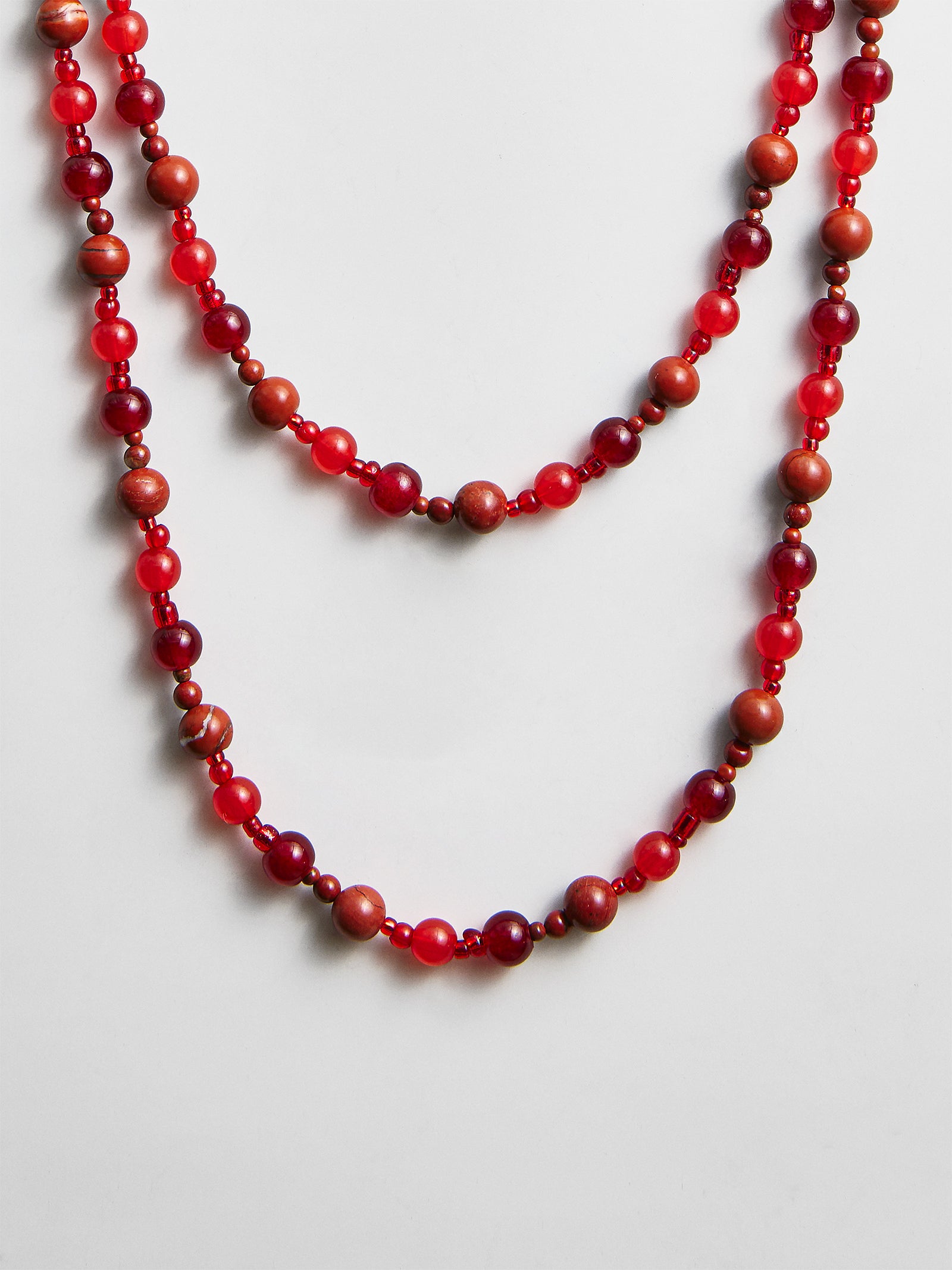 Charlotte Beaded Necklace - Red Jasper-Blues Comming