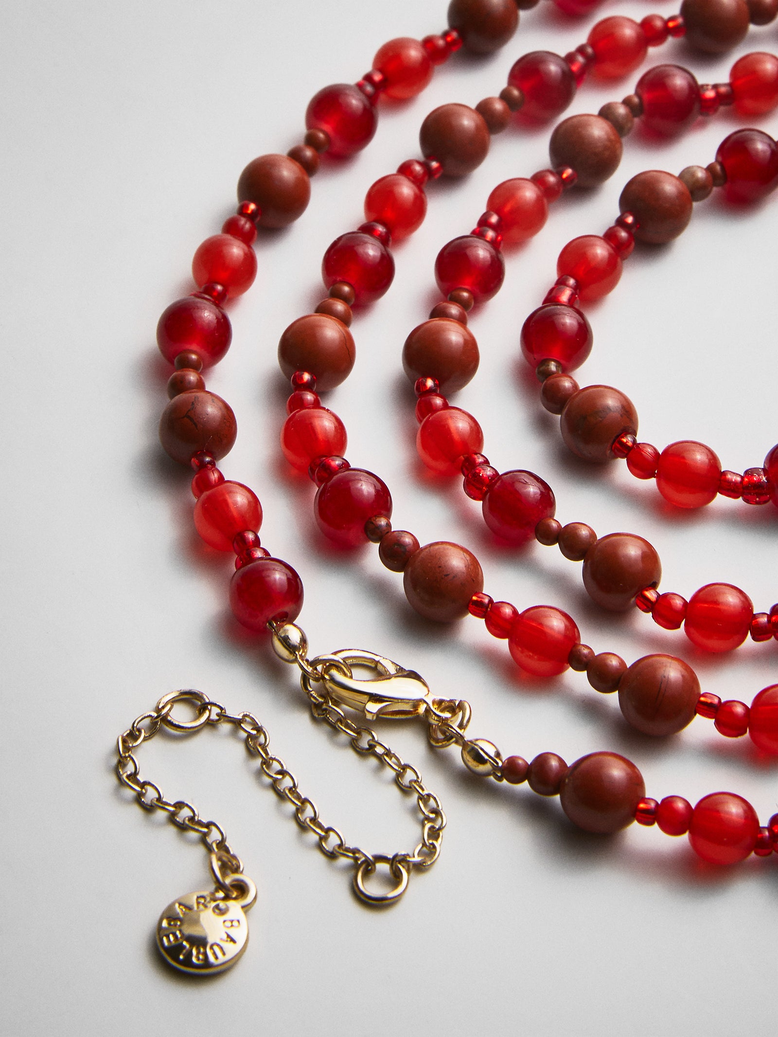 Charlotte Beaded Necklace - Red Jasper-Blues Comming
