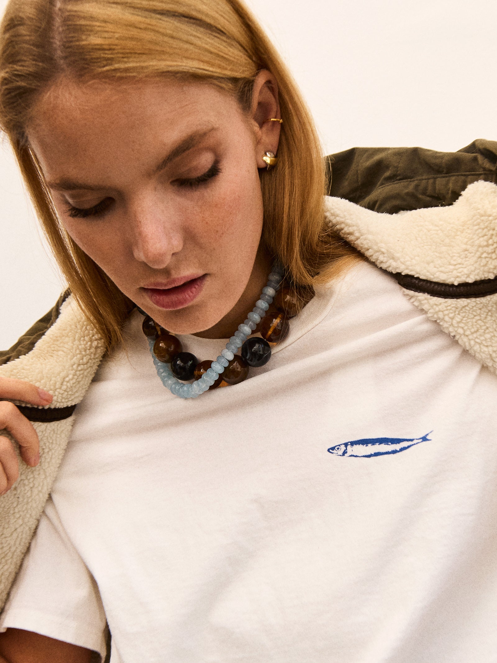 Jane Beaded Necklace - Brown-Blues Comming