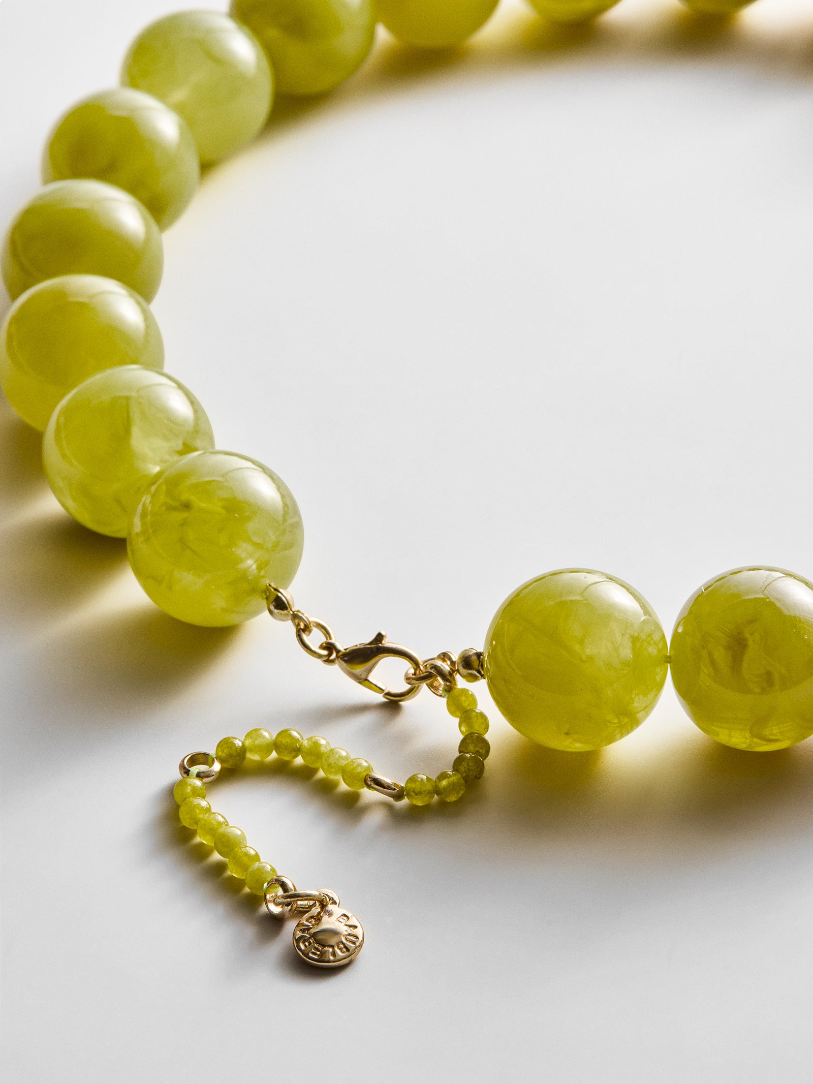 Jane Beaded Necklace - Olive Jade-Blues Comming
