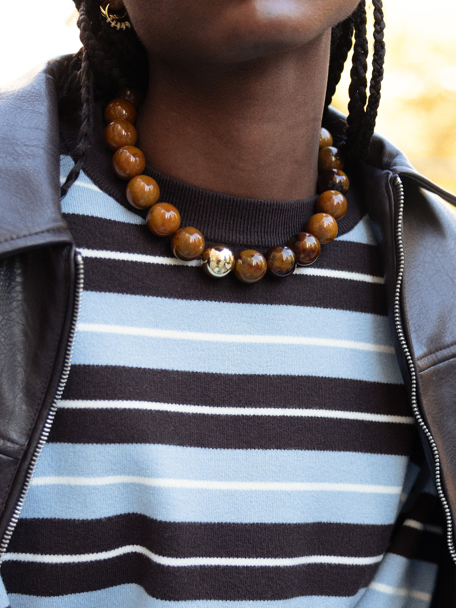 Jane Beaded Necklace - Tiger's Eye-Blues Comming