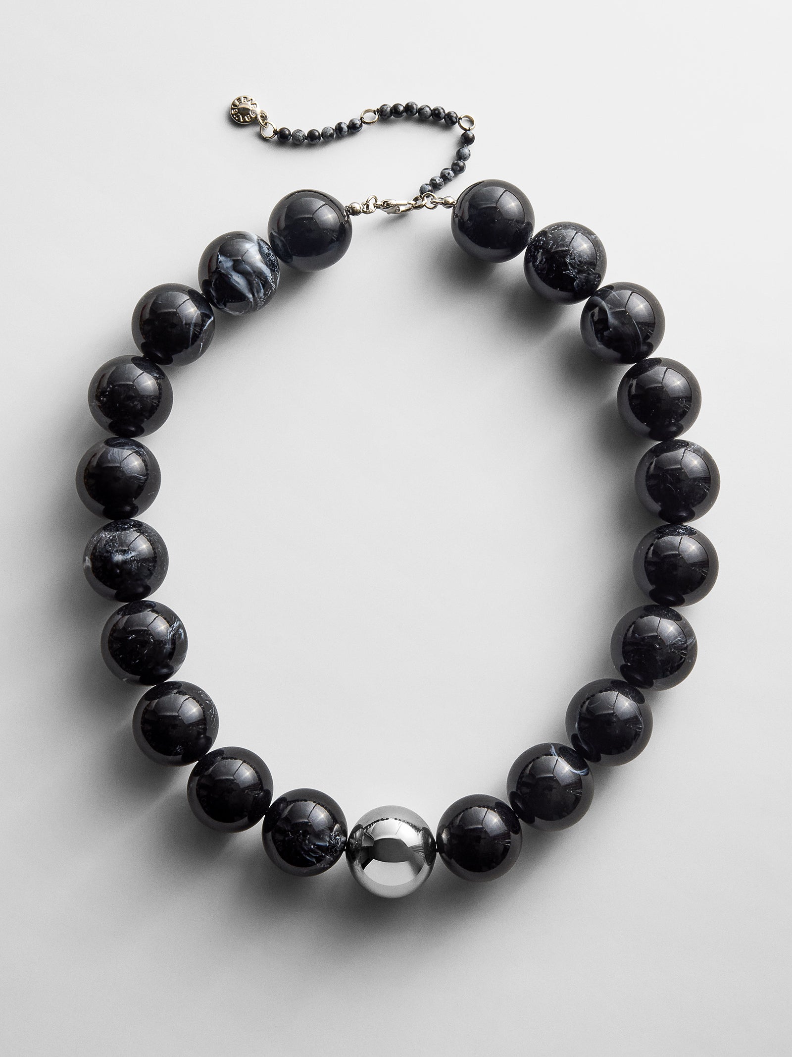 Jane Beaded Necklace - Obsidian-Blues Comming