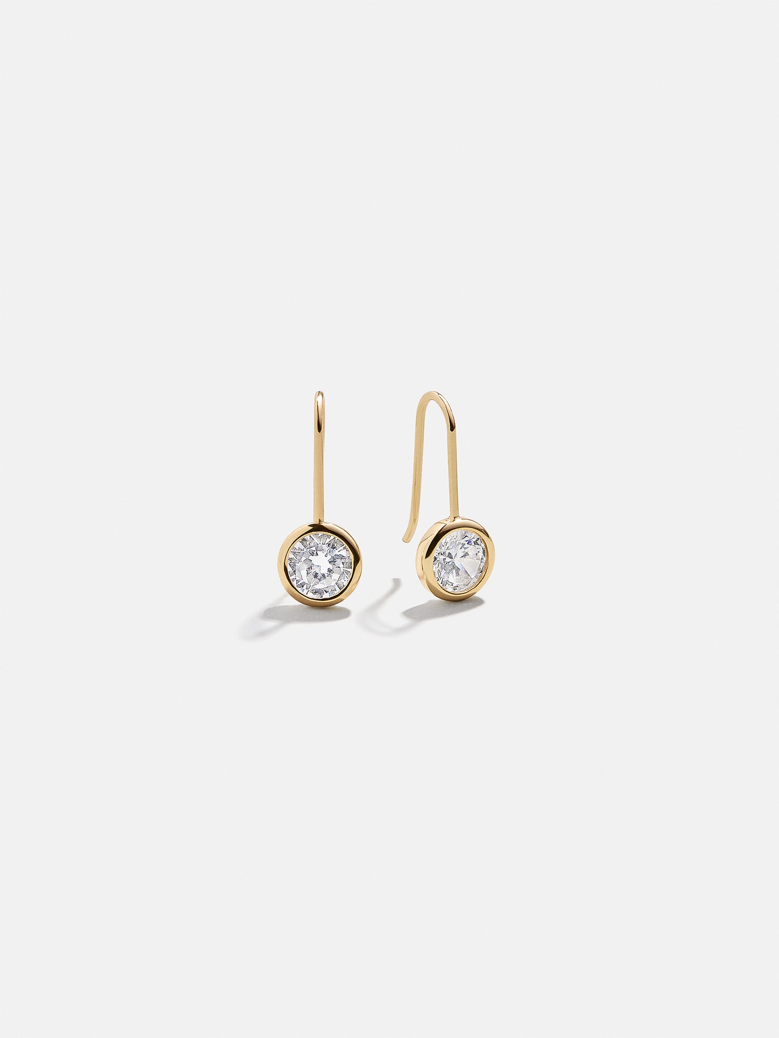 Fallon 18K Gold Bezel Earrings - 8MM Stone-Blues Comming