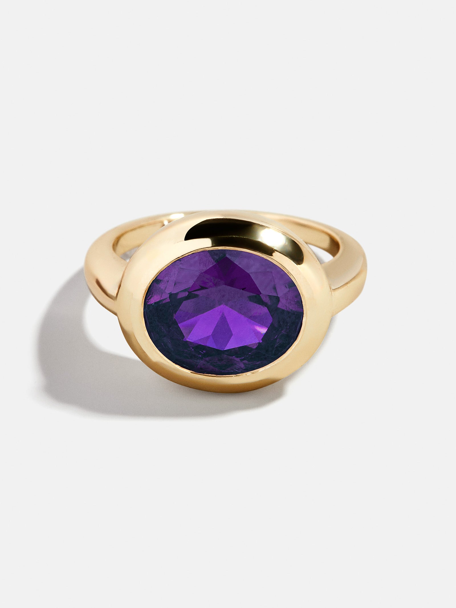 Gold Cubic Zirconia Custom Birthstone Ring - Amethyst-Blues Comming