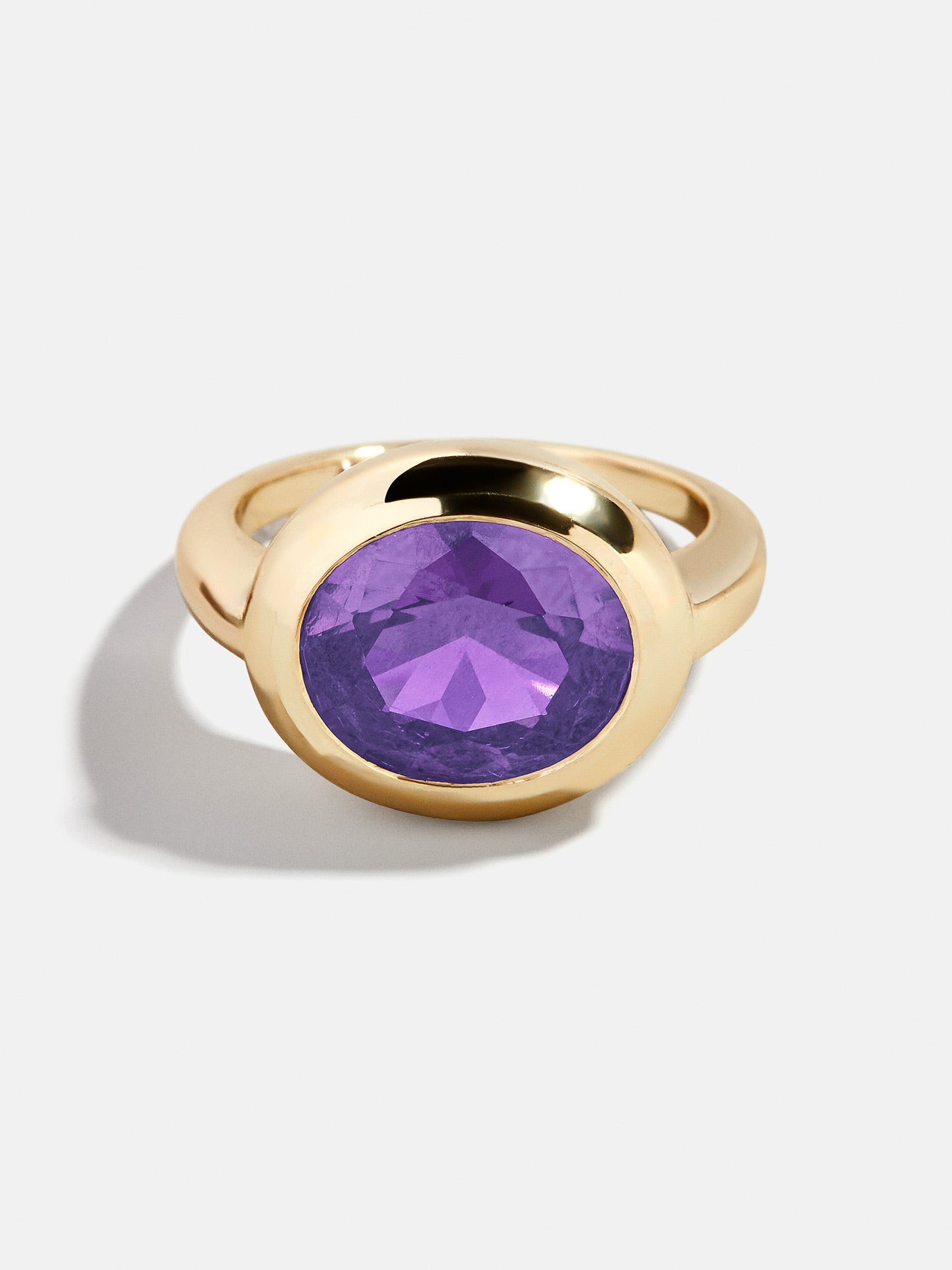 Gold Cubic Zirconia Custom Birthstone Ring - Light Amethyst-Blues Comming
