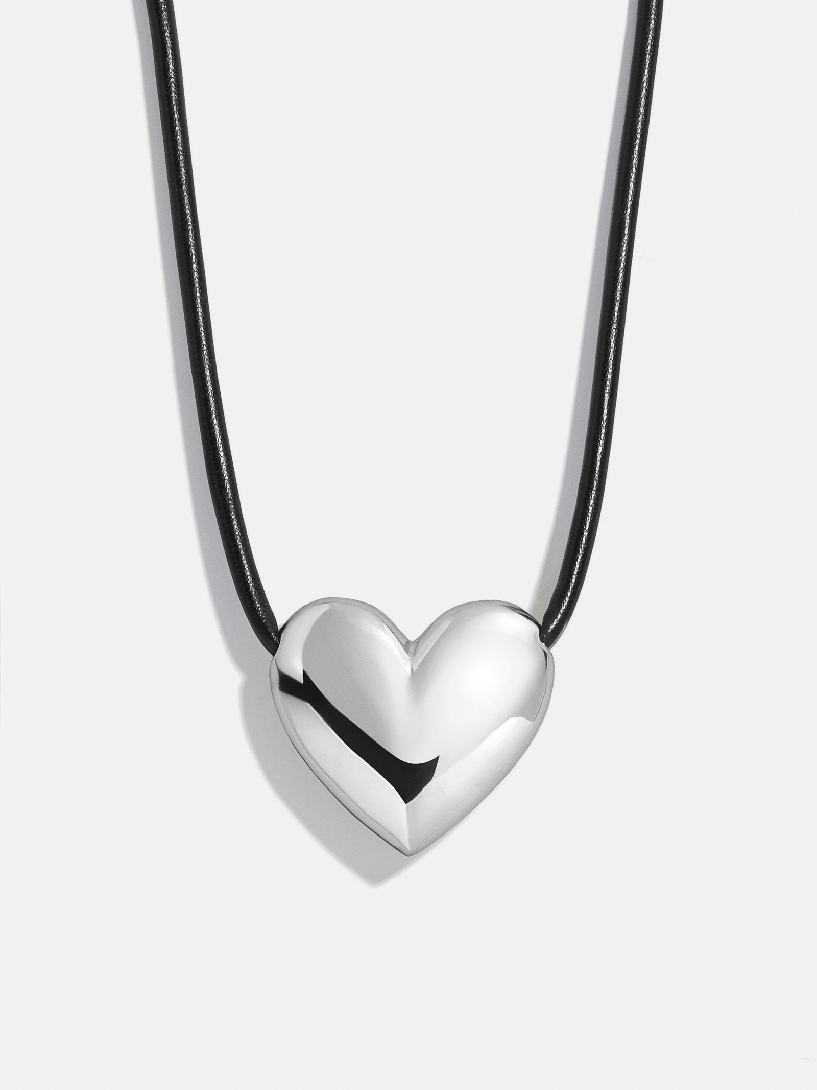 Millie Bubble Heart Cord Necklace - Silver