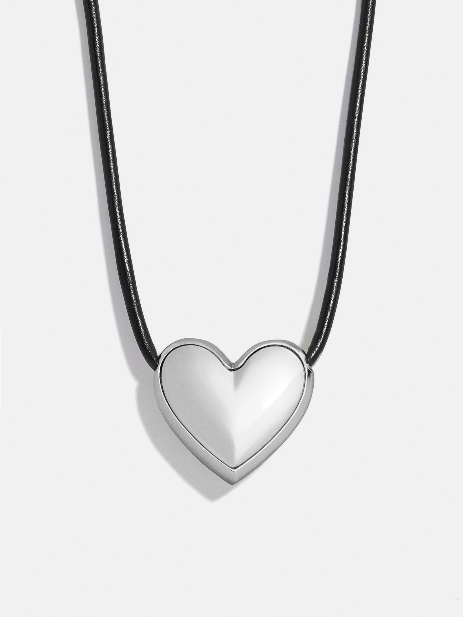 Millie Bubble Heart Cord Necklace - Silver