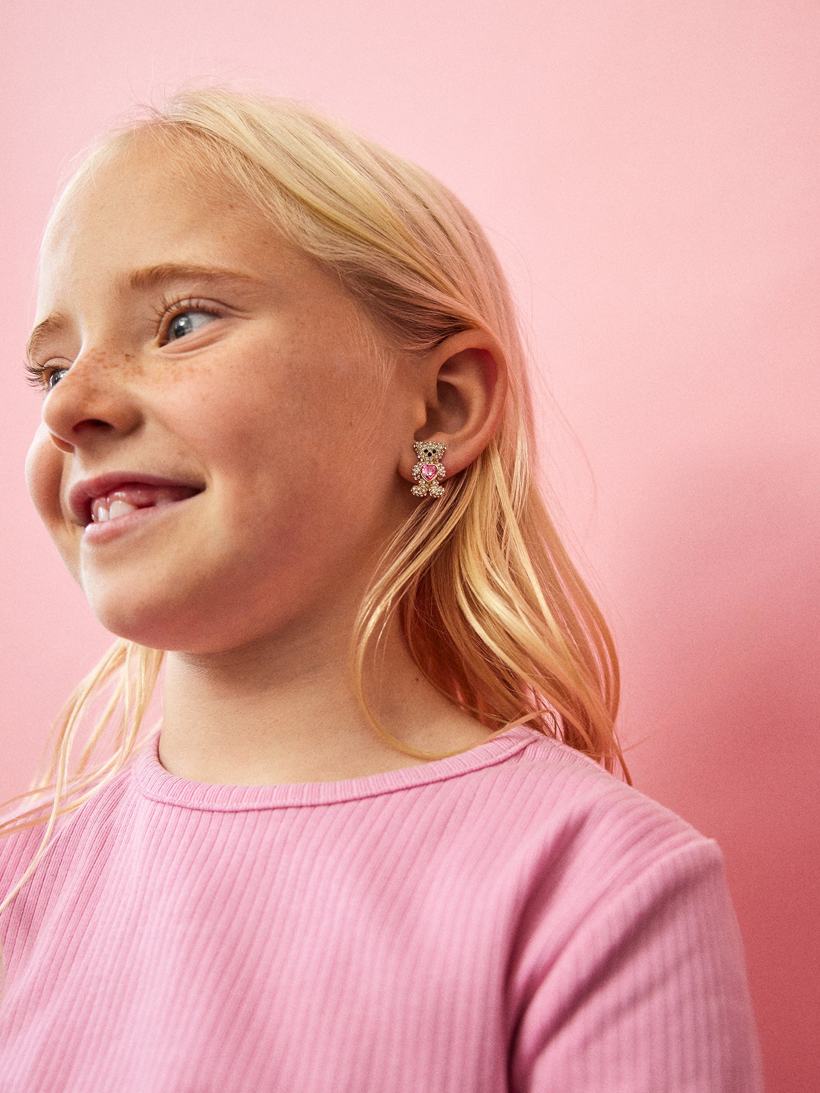 Happy Valentine's Kids Clip-On Earring Set - Teddy Bear-Blues Comming