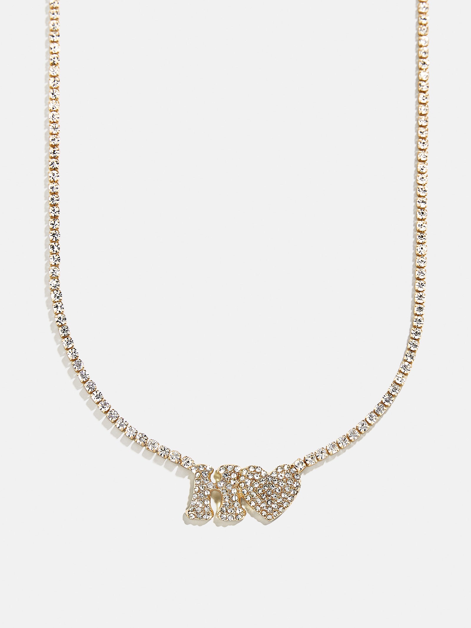 Love Letter Kids' Initial Tennis Necklace - Gold/Pavé-Blues Comming