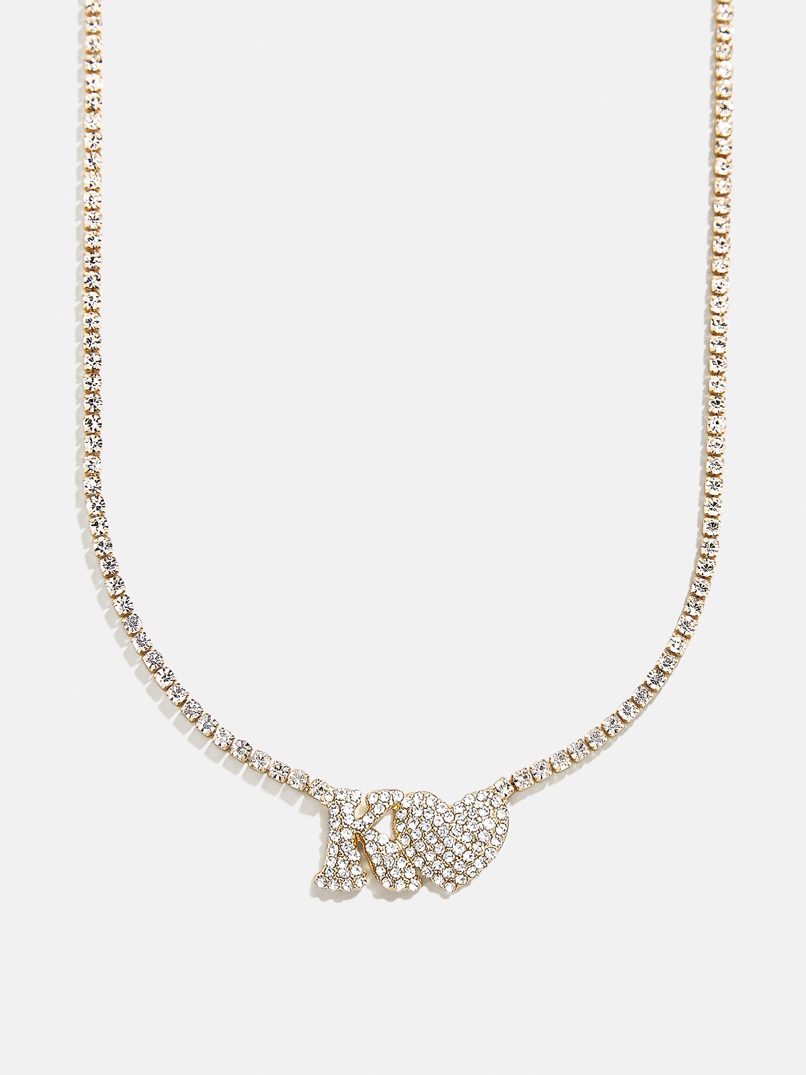 Love Letter Kids' Initial Tennis Necklace - Gold/Pavé-Blues Comming