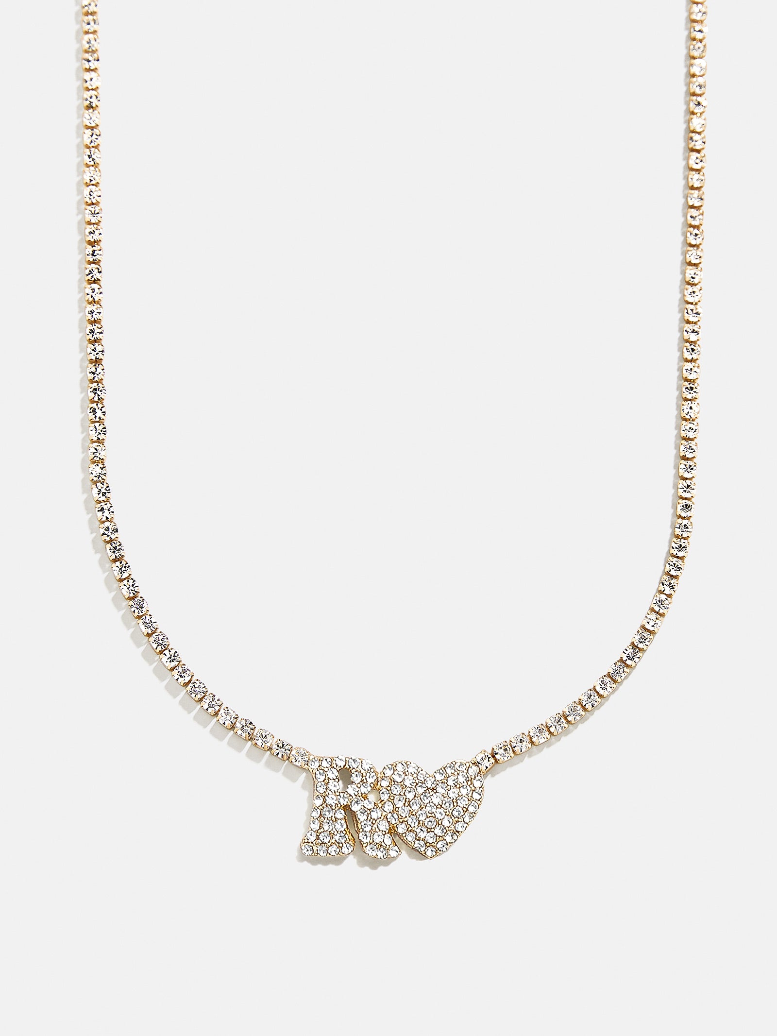 Love Letter Kids' Initial Tennis Necklace - Gold/Pavé-Blues Comming