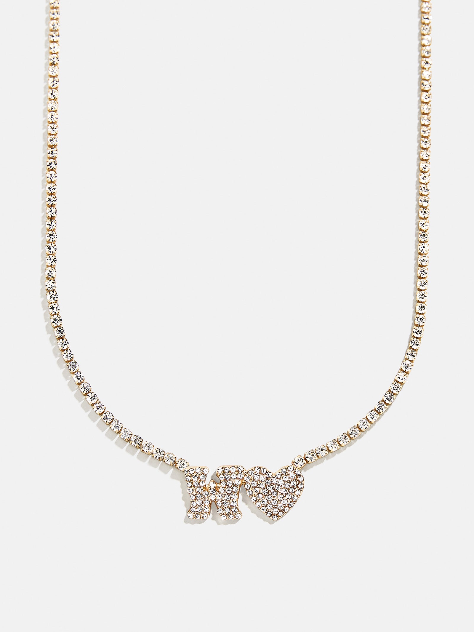 Love Letter Kids' Initial Tennis Necklace - Gold/Pavé-Blues Comming