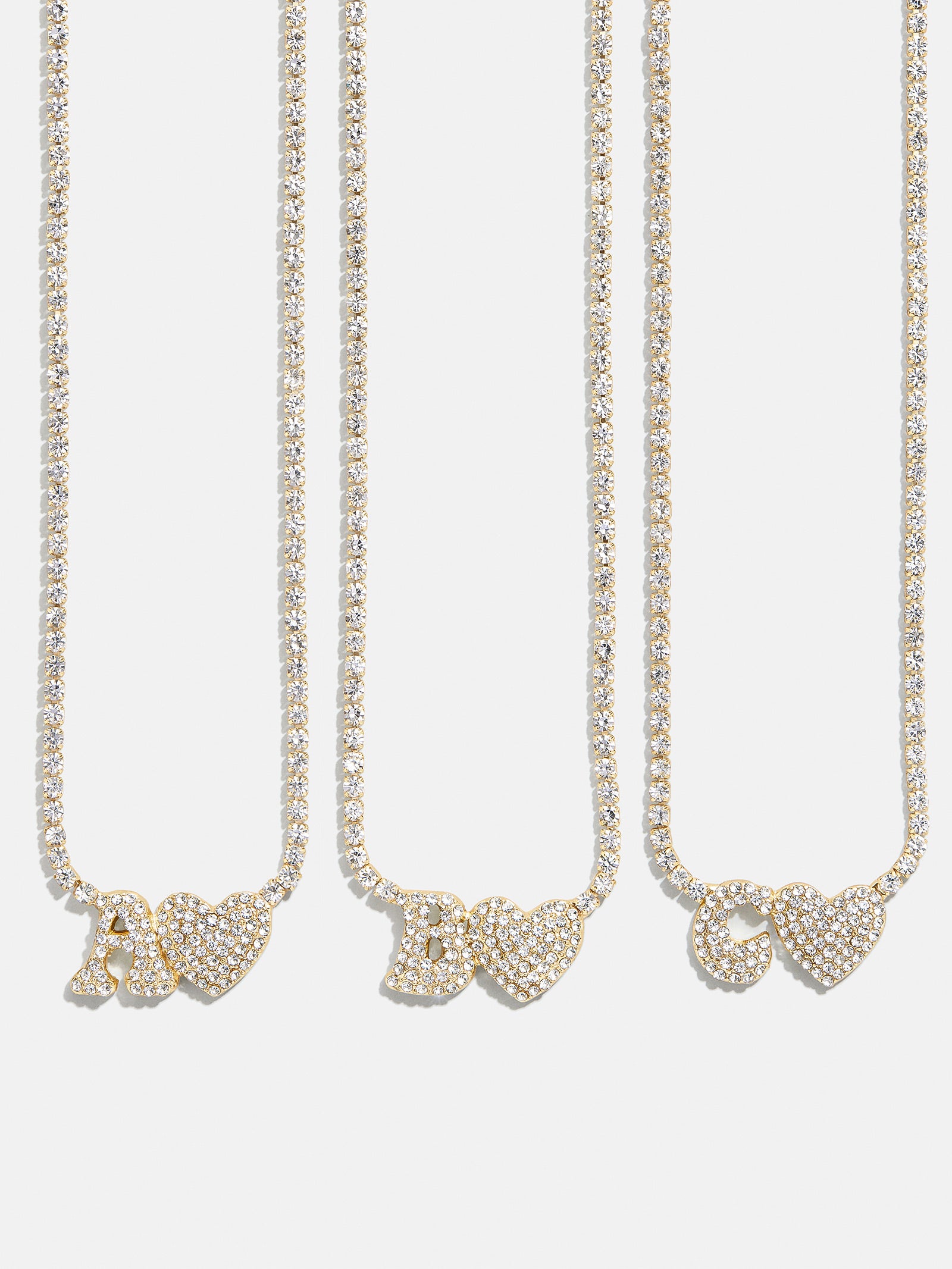 Love Letter Kids' Initial Tennis Necklace - Gold/Pavé-Blues Comming