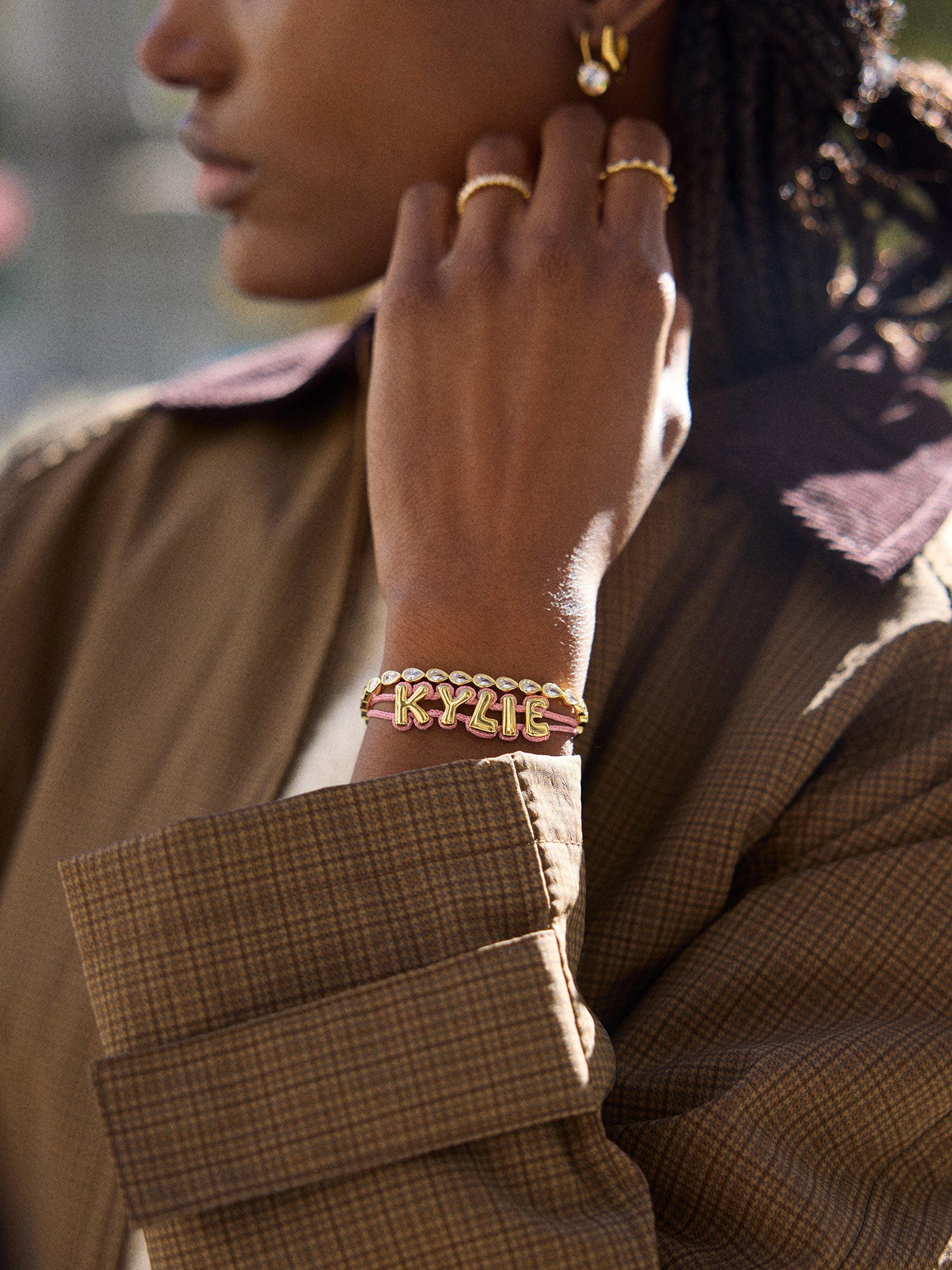 Wrapped Up Bubble Waterproof Custom Metallic Cord Bracelet - Pink-Blues Comming